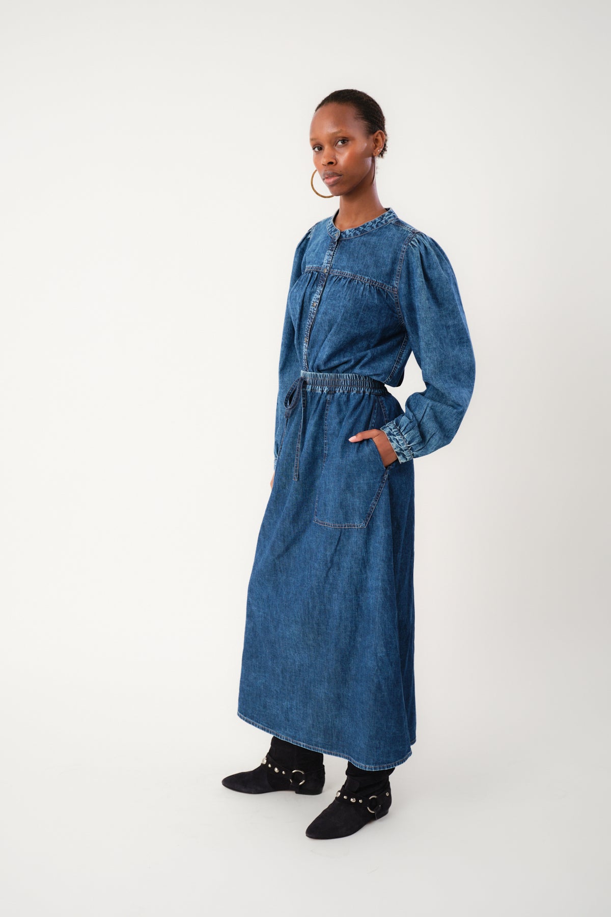 Lollys Laundry AkaneLL Maxi Skirt Skirt 100 Washed Denim