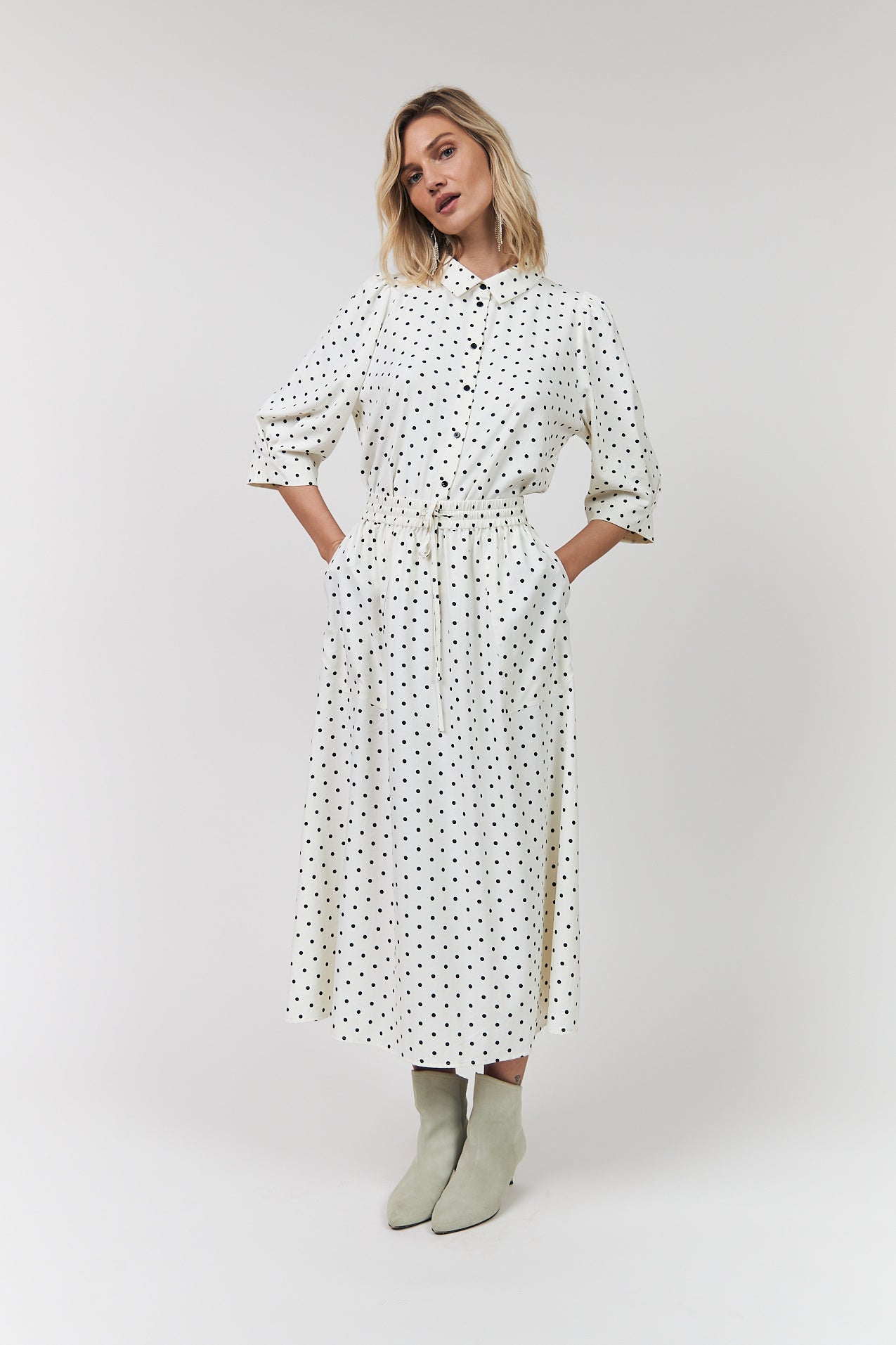 AkaneLL Midi Skirt - Dot Print