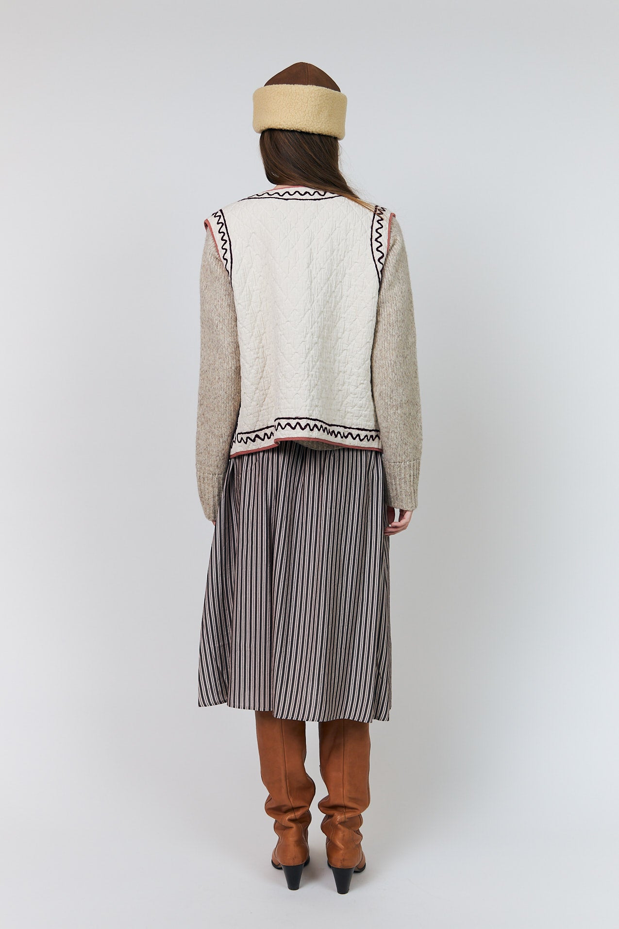 AkaneLL Midi Skirt - Beige