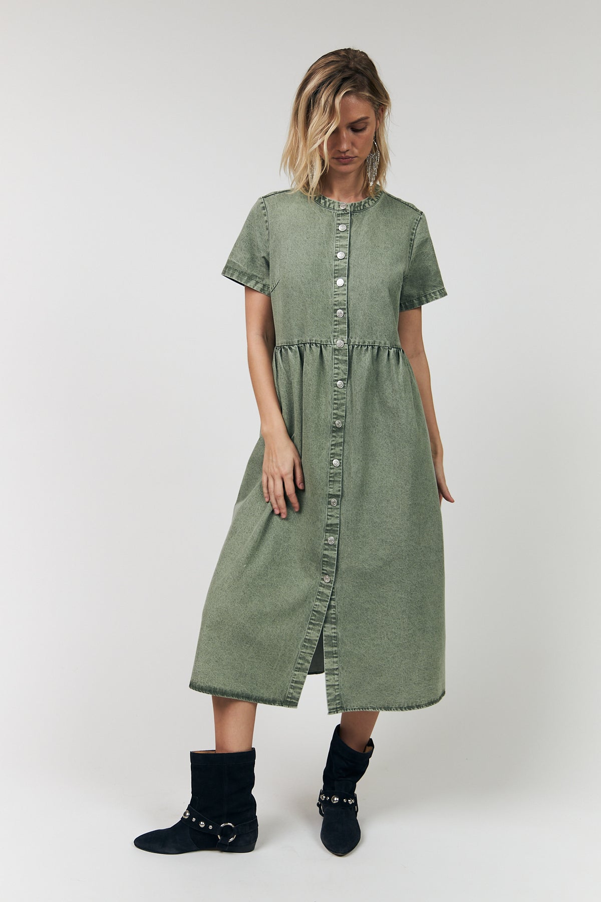 AliyaLL Midi Dress - Dusty Green