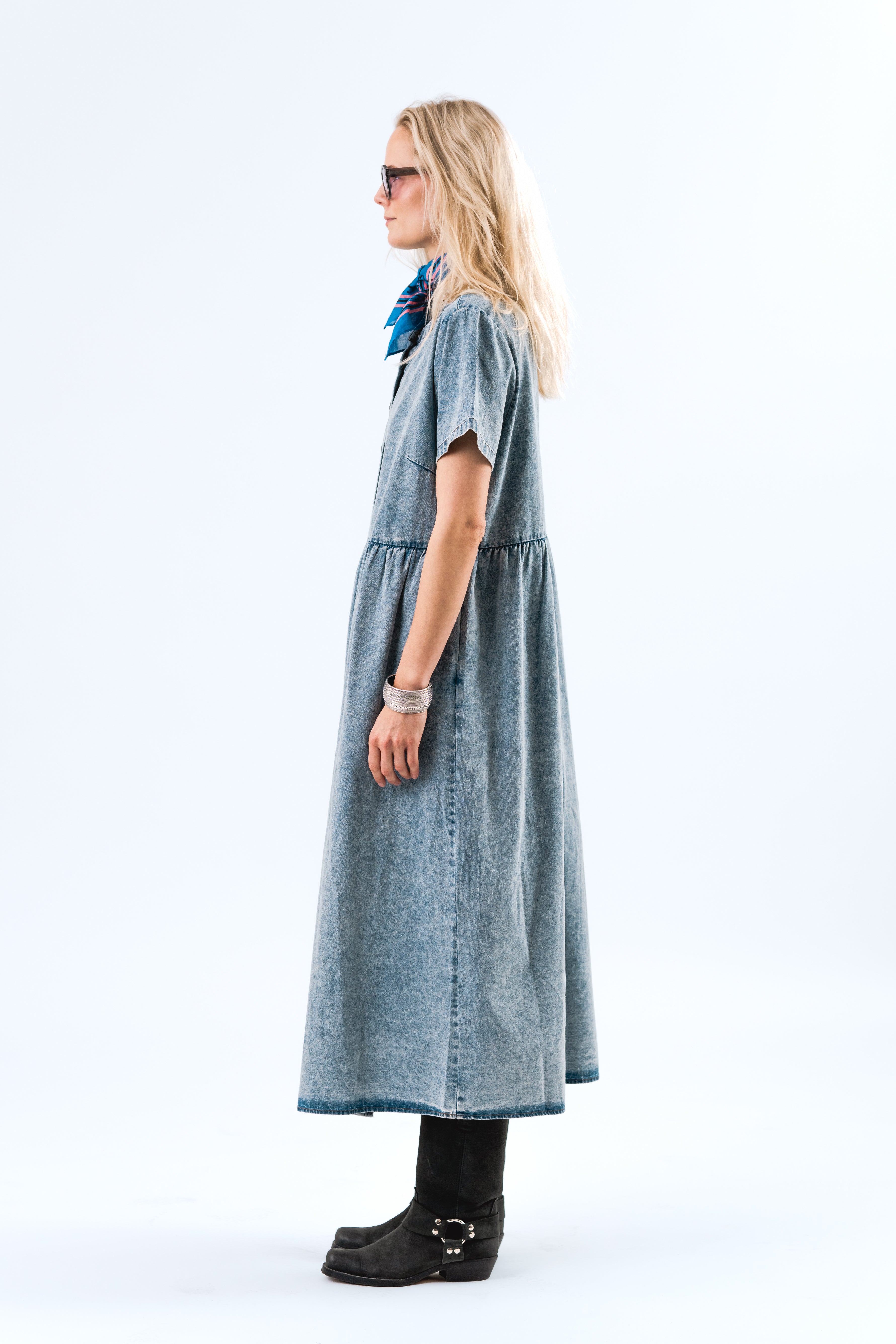 AliyaLl Maxi Dress - Washed Denim