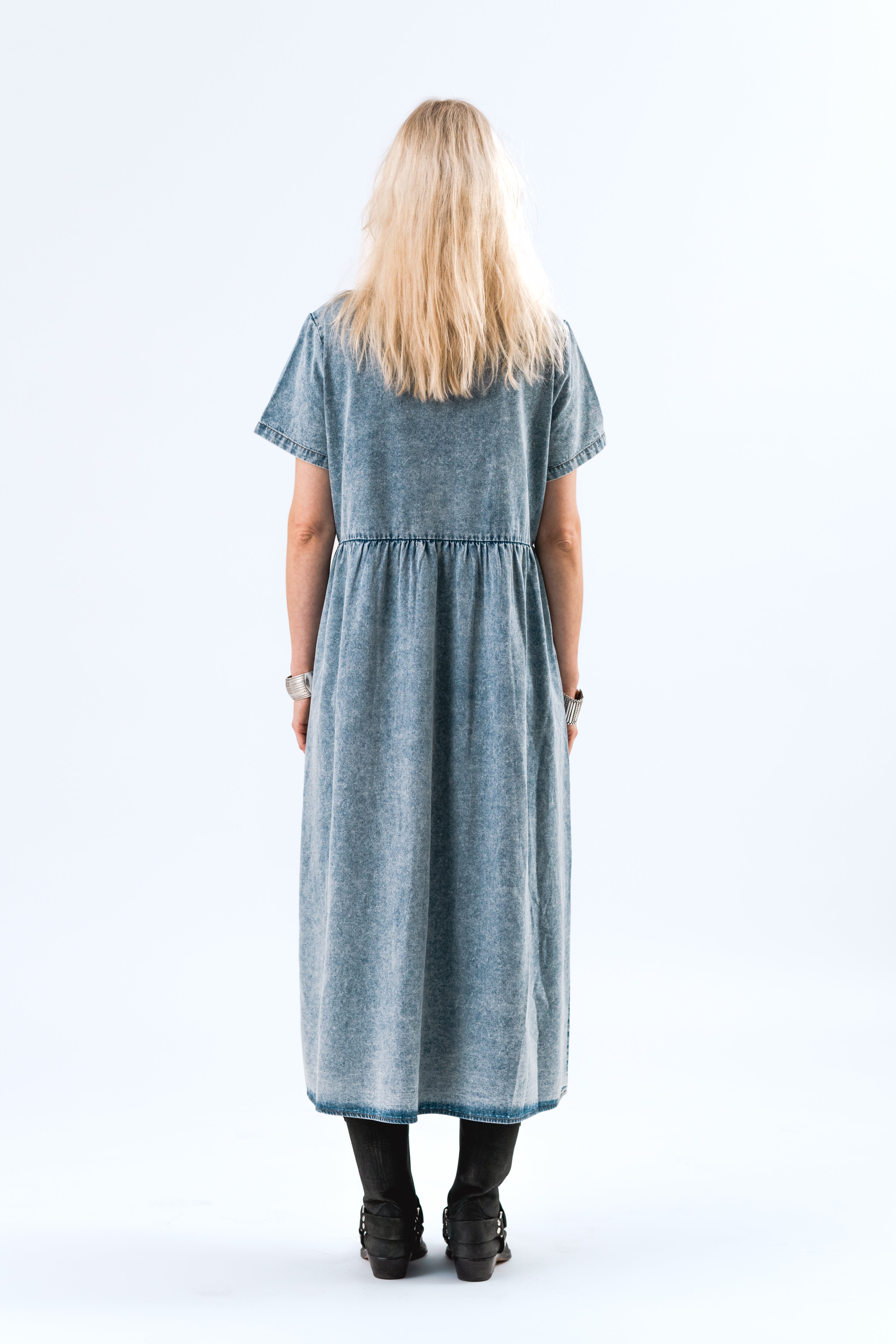 AliyaLl Maxi Dress - Washed Denim