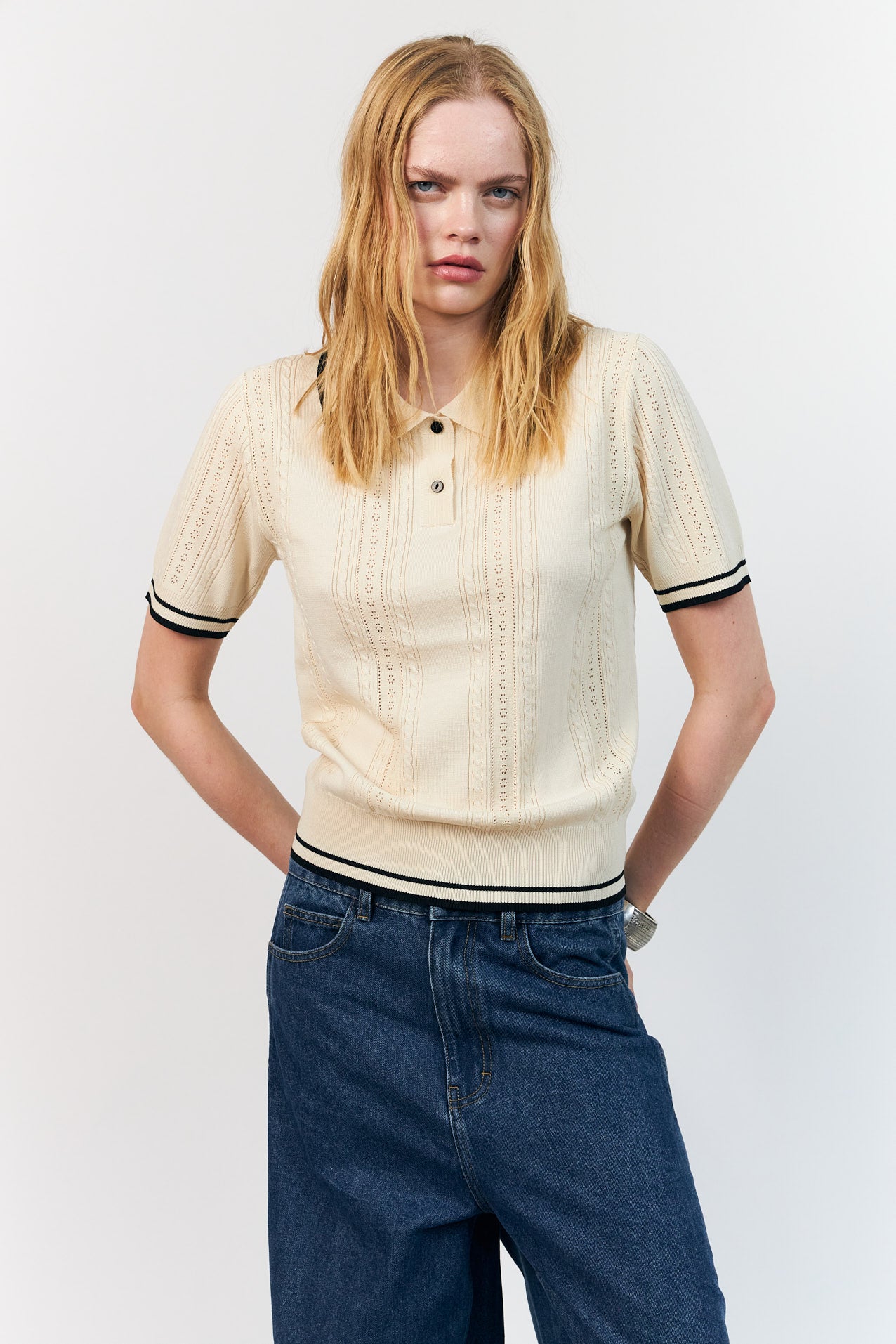 AndreaLL Polo Knit - Creme