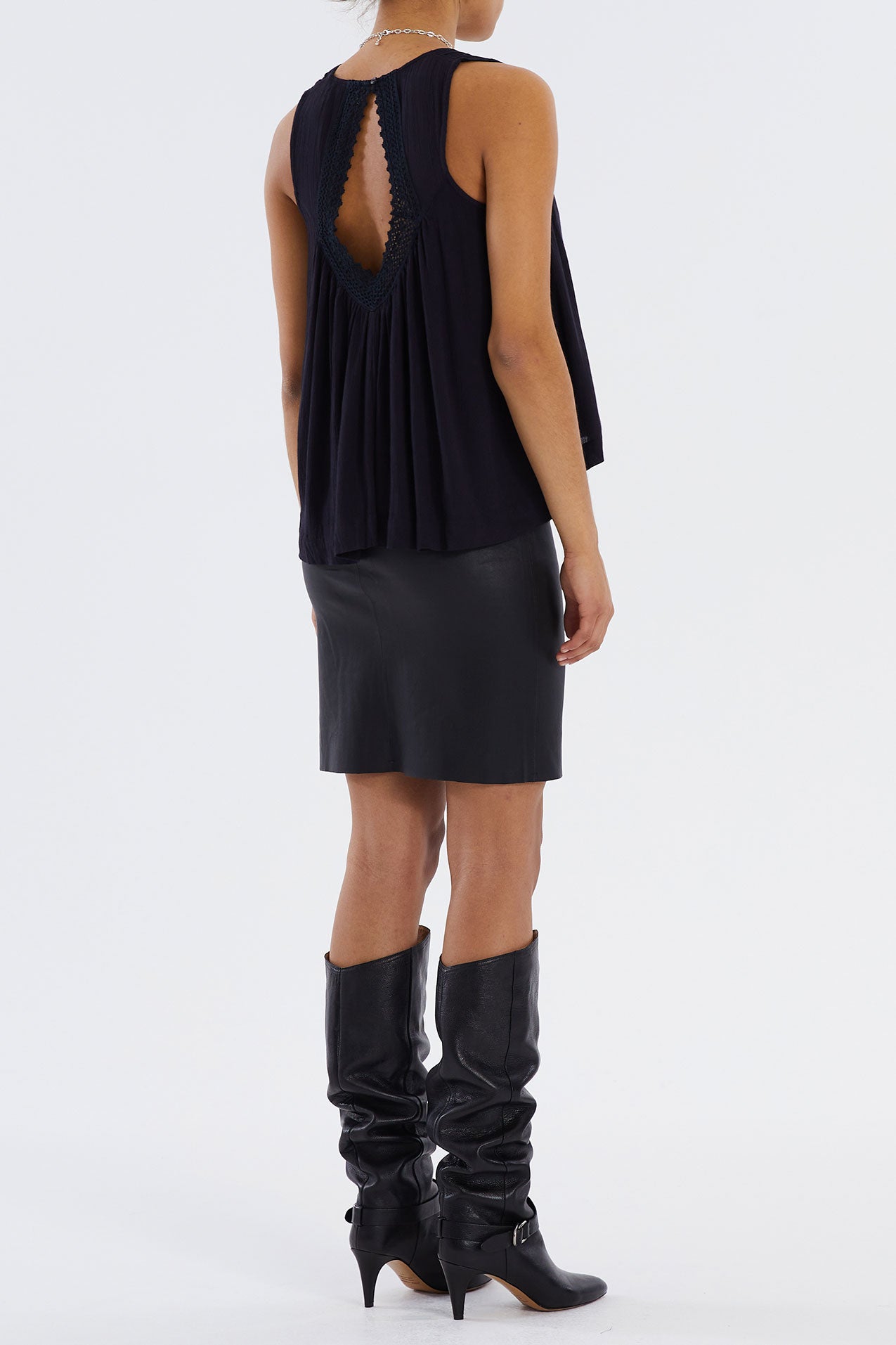 AnnaLL Leather Skirt - Black