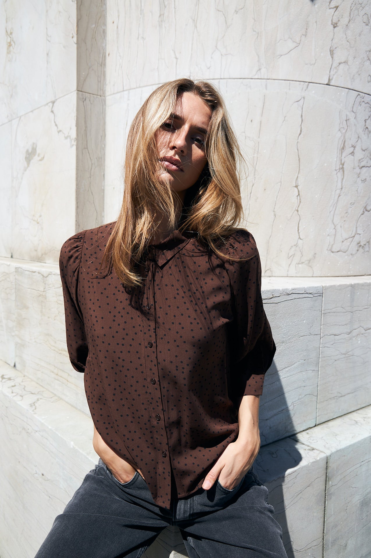 Lollys Laundry BonoLL Shirt SS Shirt 87 Dark Mokka
