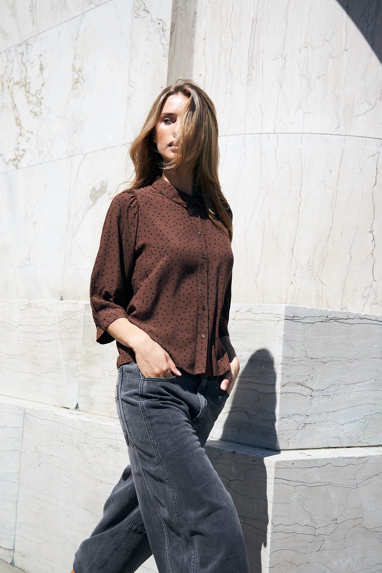 Lollys Laundry BonoLL Shirt SS Shirt 87 Dark Mokka