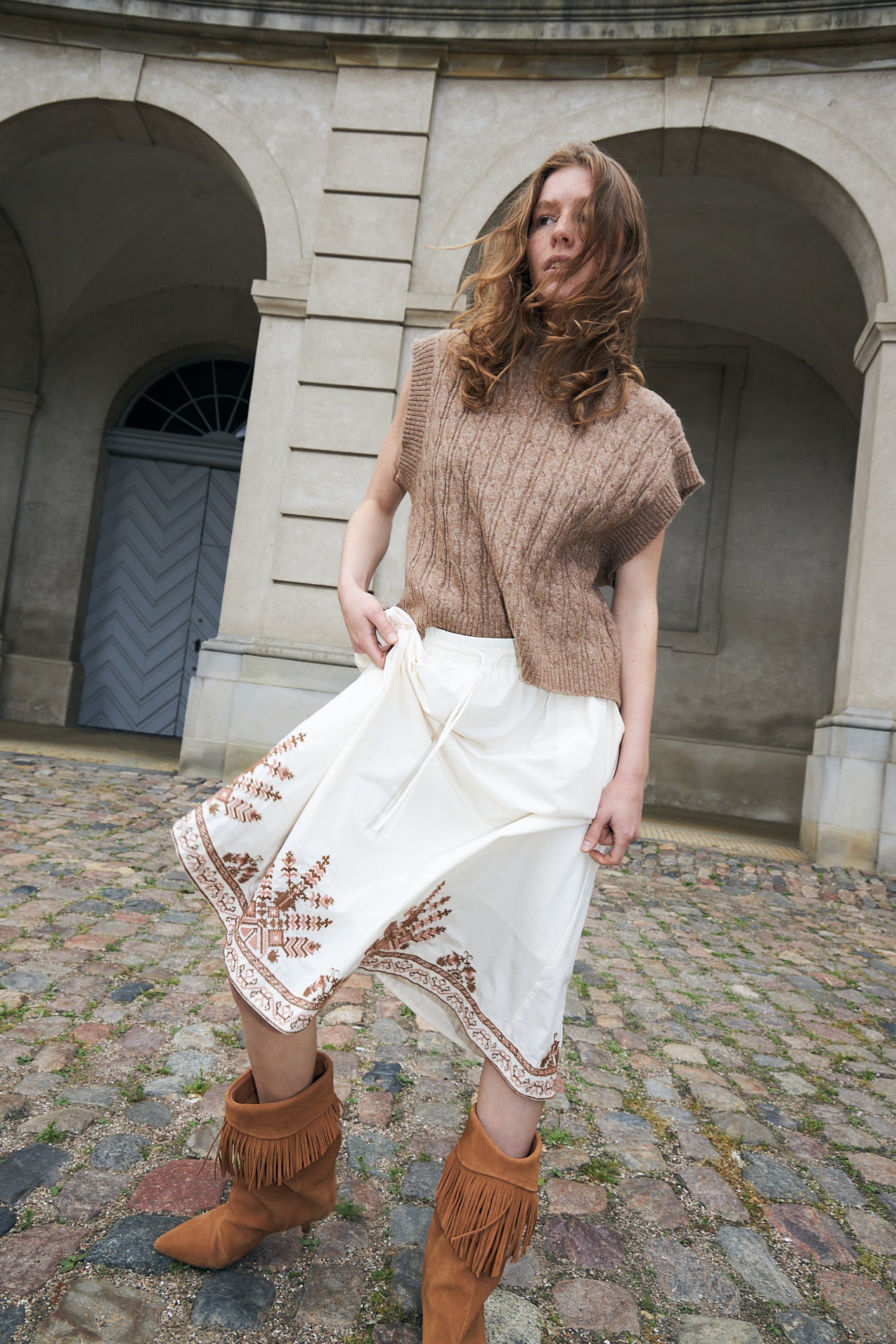 Lollys Laundry BristolLL Midi Skirt Skirt 02 Creme