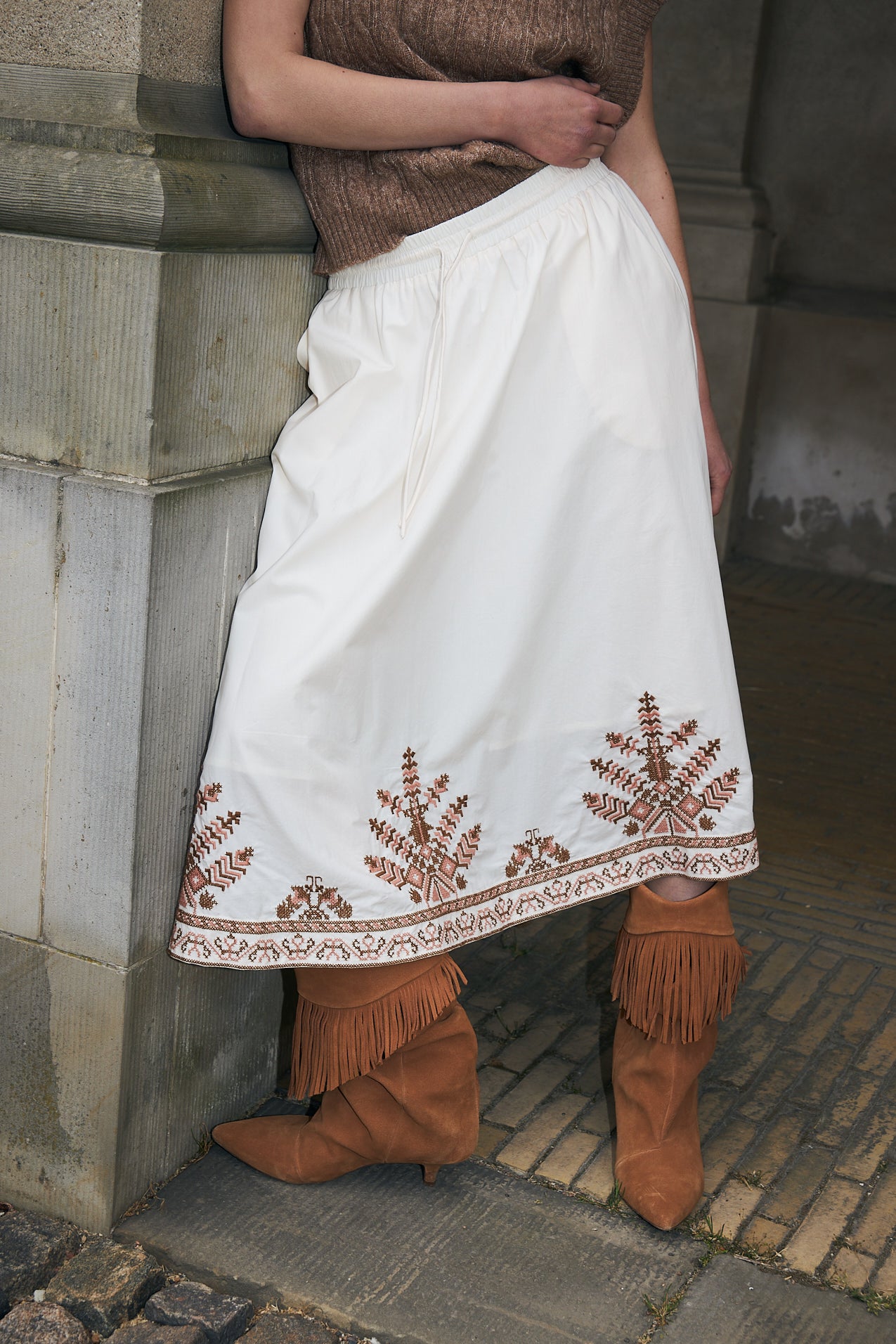 Lollys Laundry BristolLL Midi Skirt Skirt 02 Creme