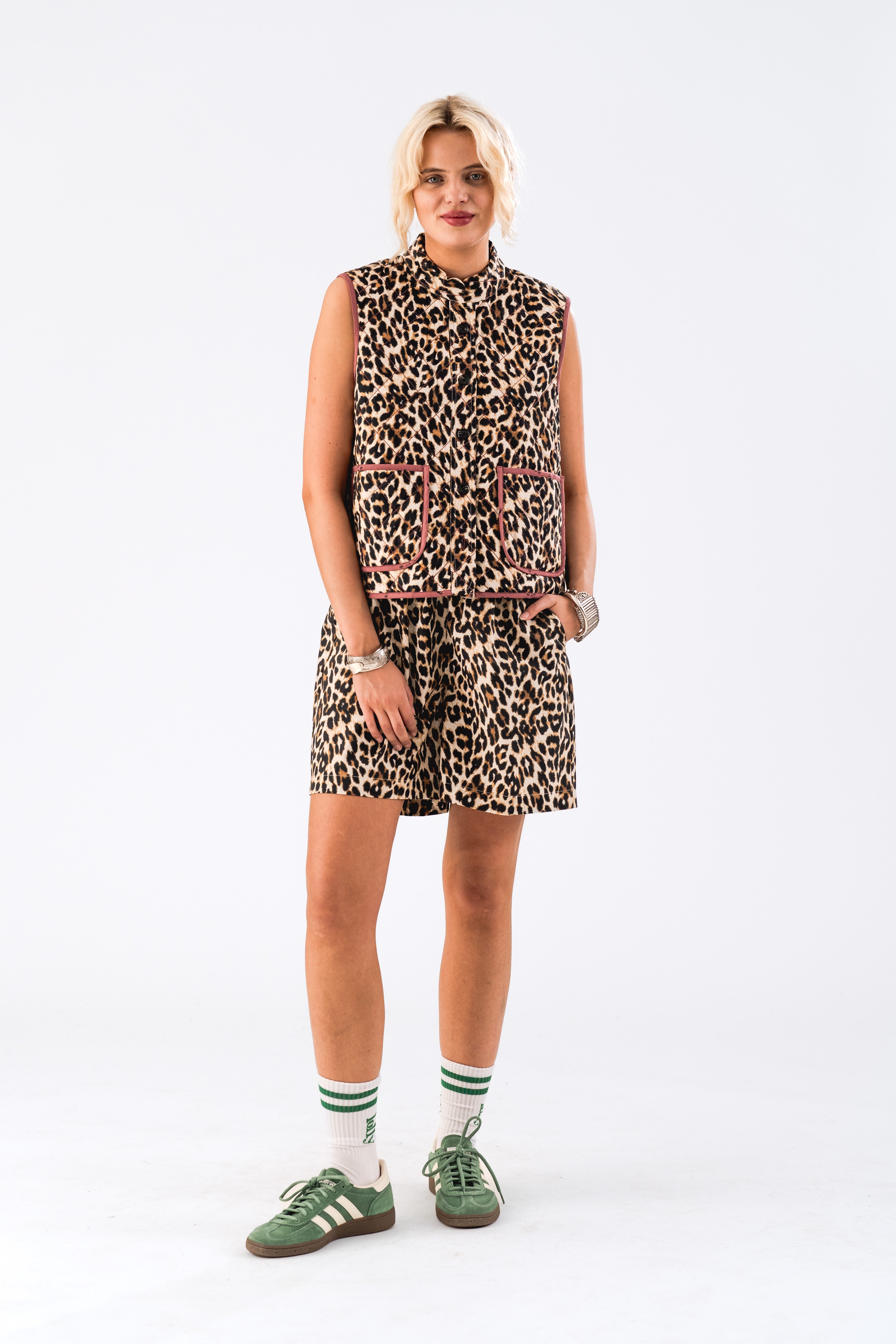 Lollys Laundry CairoLL Quilted Vest Vest 72 Leopard Print
