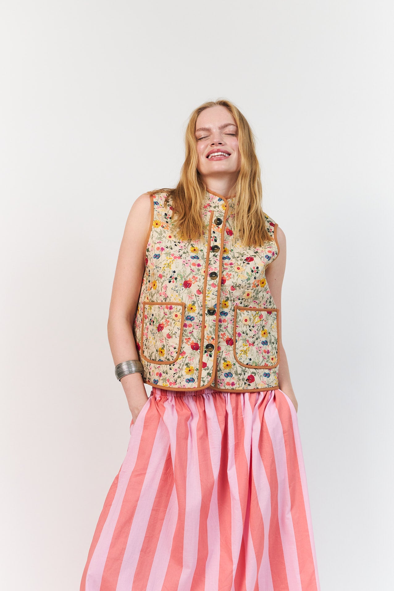 CairoLL Quilted Vest - Flower Print