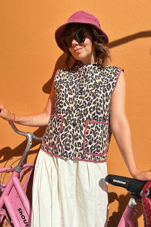 Lollys Laundry CairoLL Quilted Vest Vest 72 Leopard Print