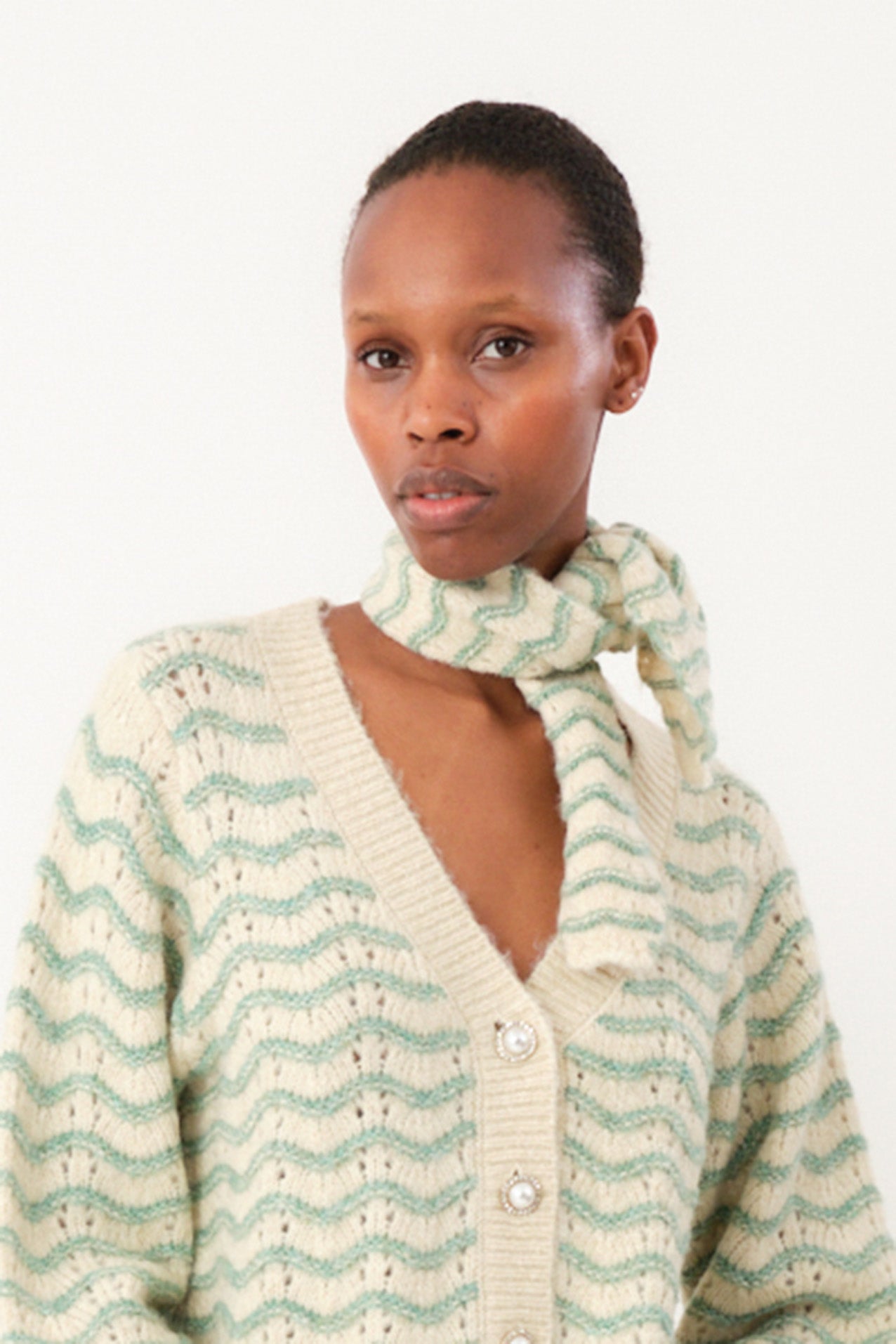 Lollys Laundry CallieLL Knit Scarf scarf 49 Dusty Green