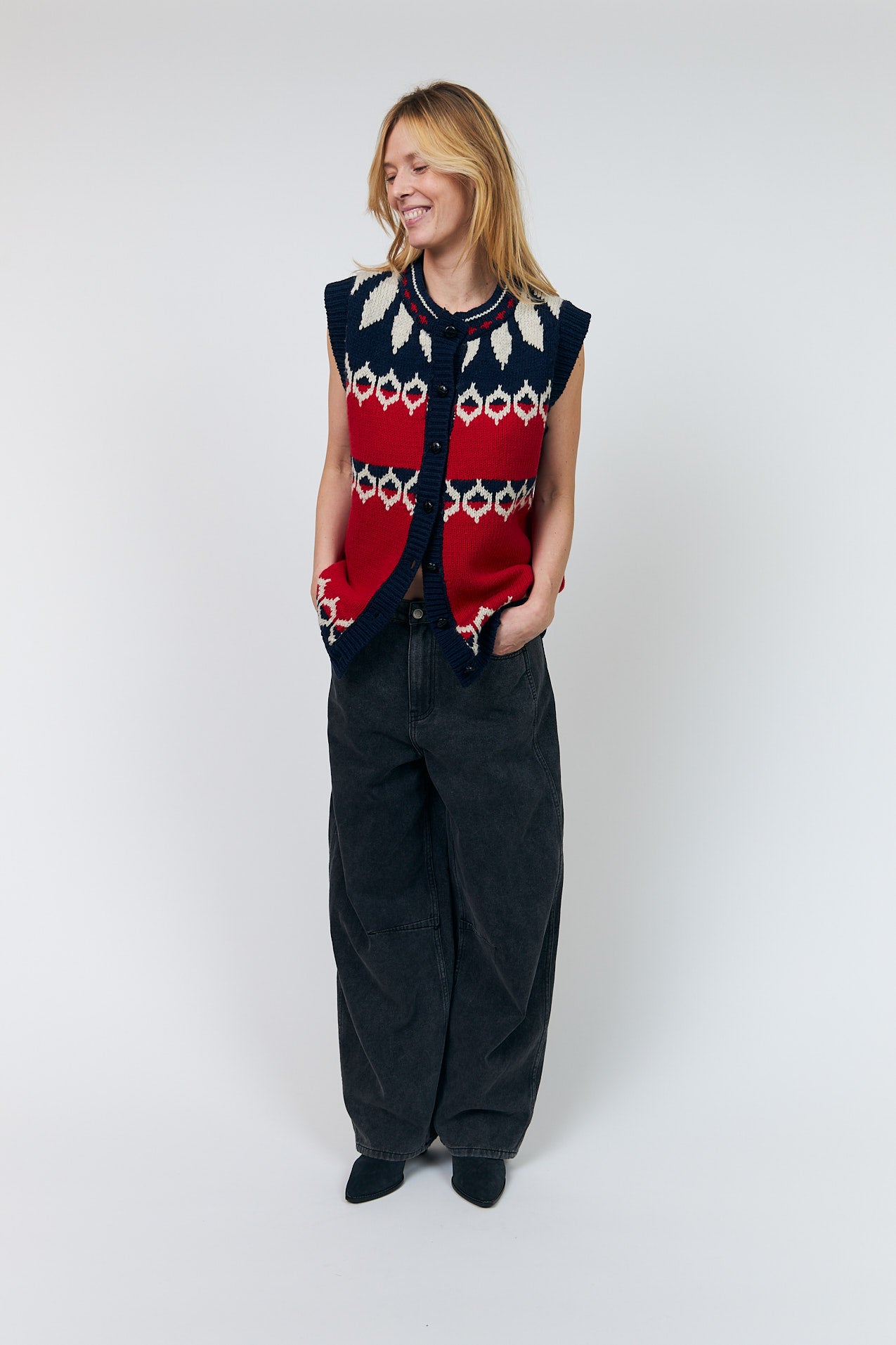 Lollys Laundry CleoLL Knit Vest Vest 30 Red