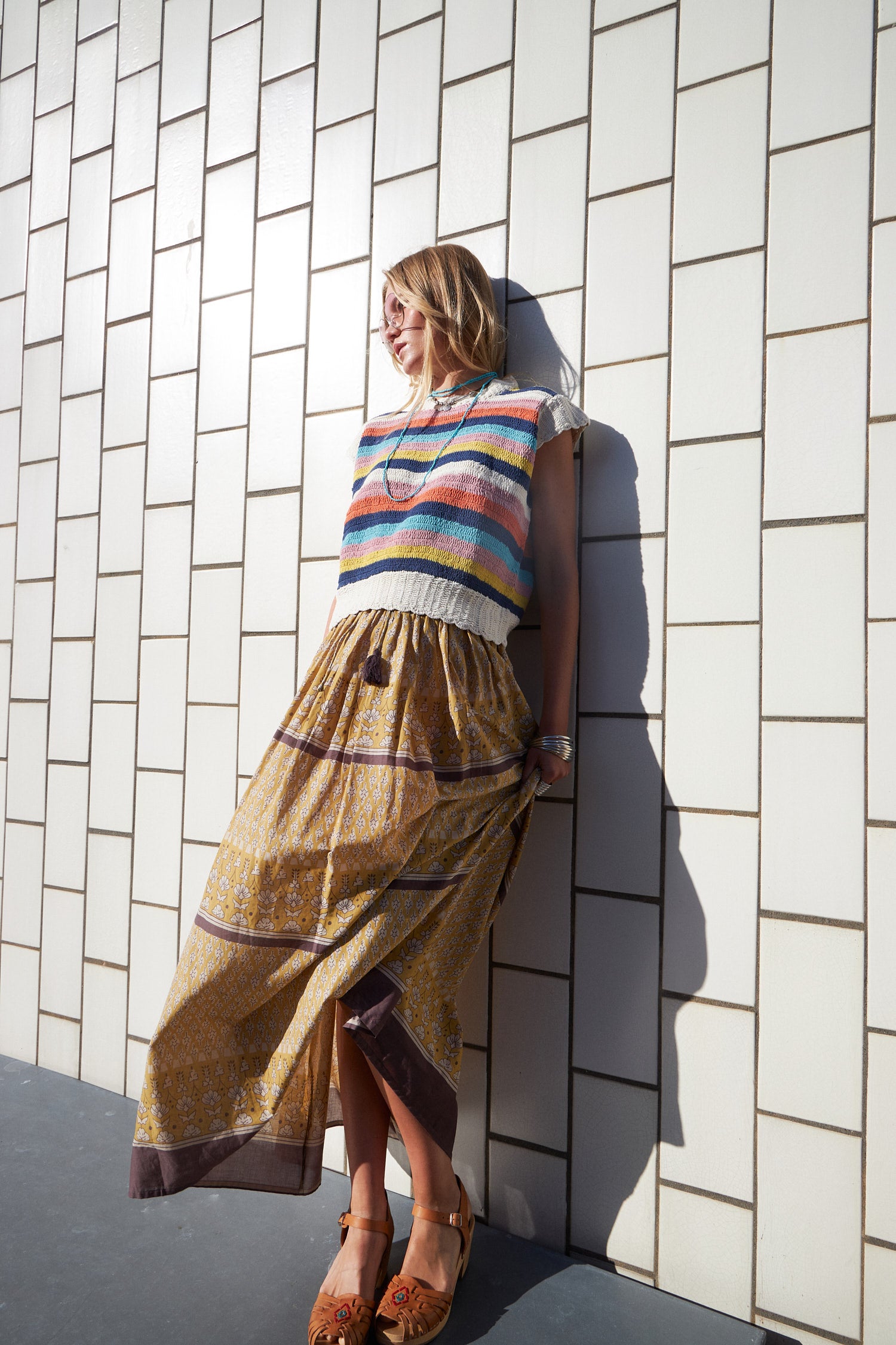 DiamondLL Maxi Skirt - Mustard
