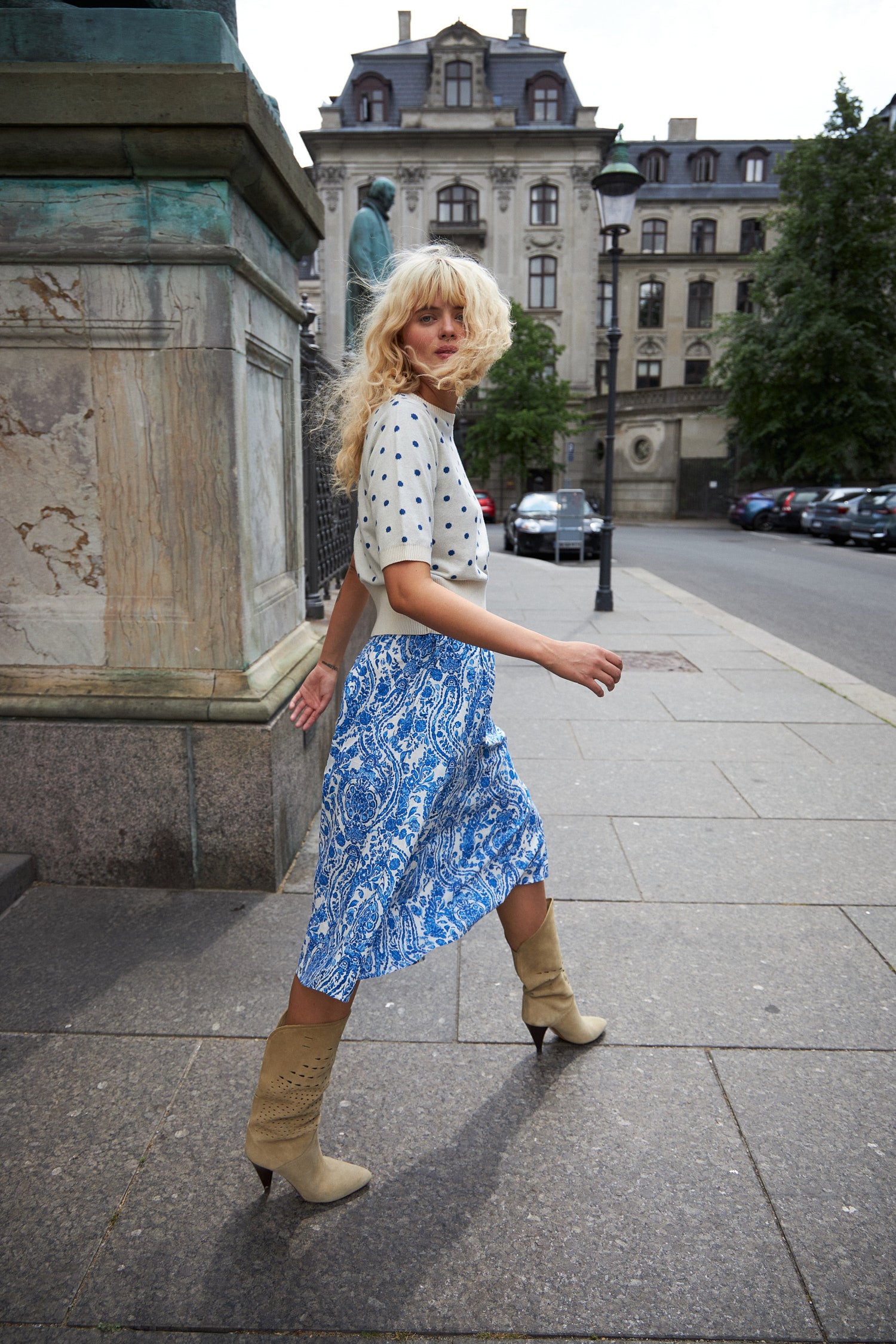 EllaLL Midi Skirt - Blue