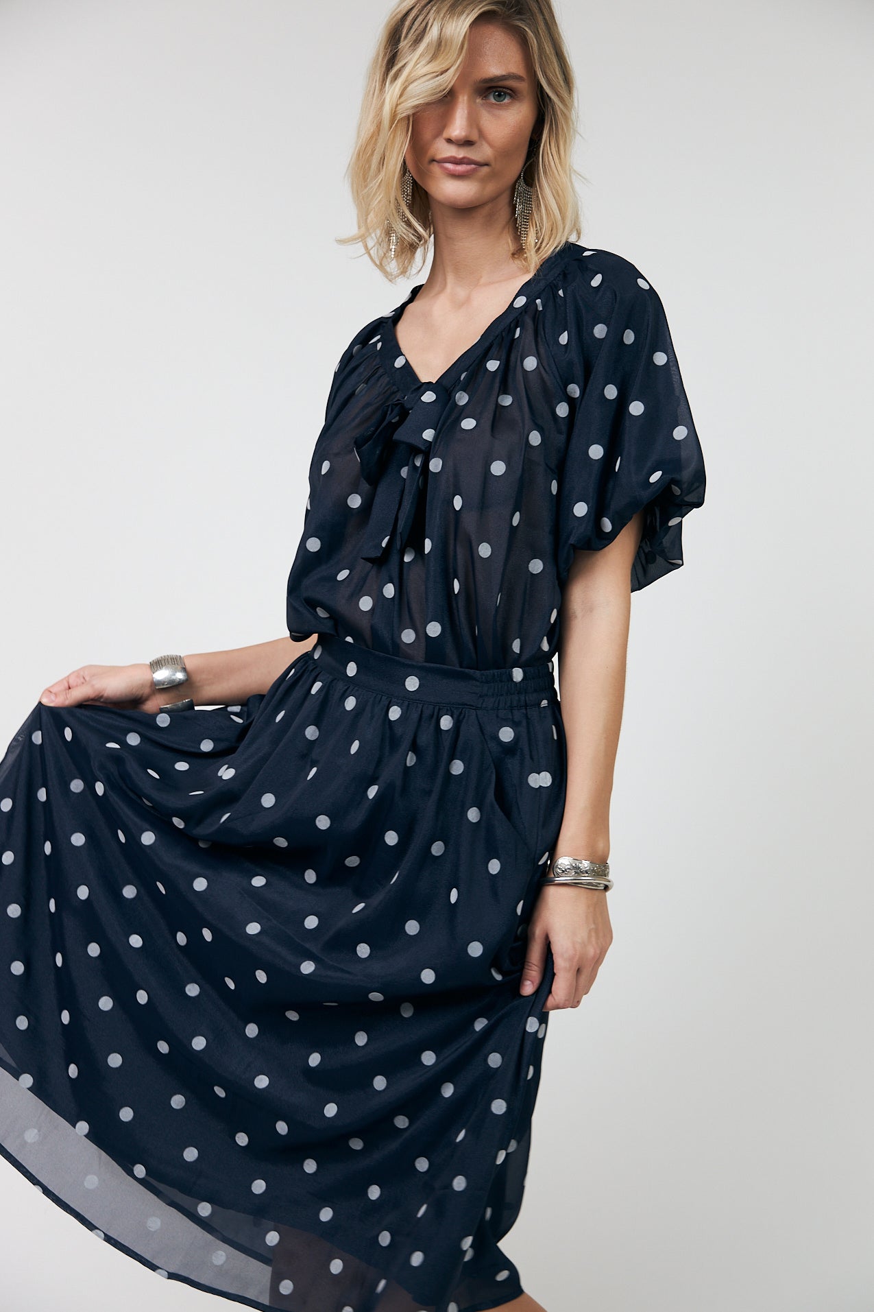 EllaLL Midi Skirt - Dark Blue