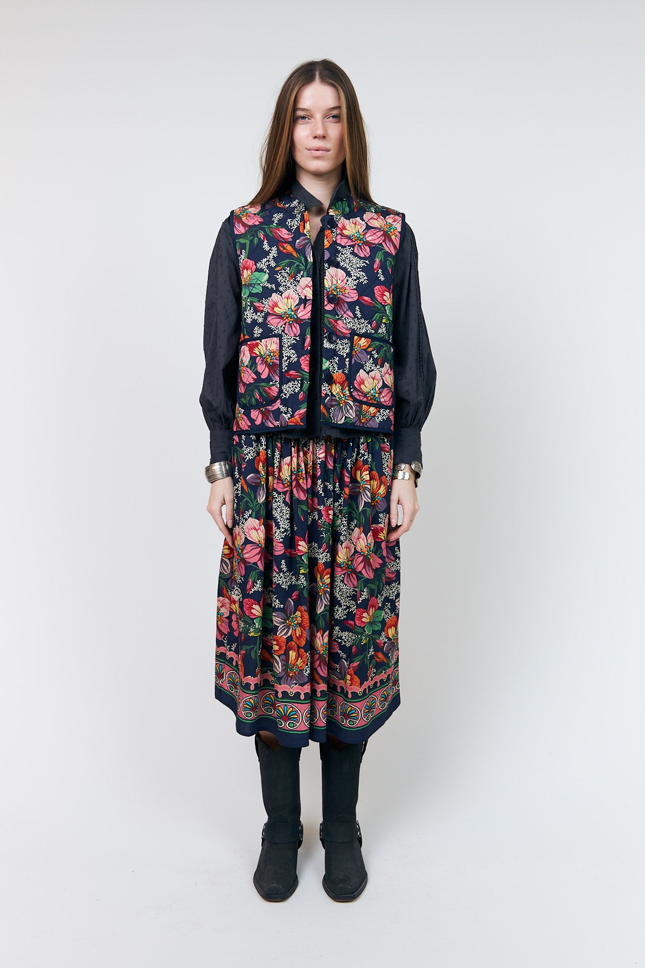 Lollys Laundry EllaLL Midi Skirt Skirt 74 Flower Print