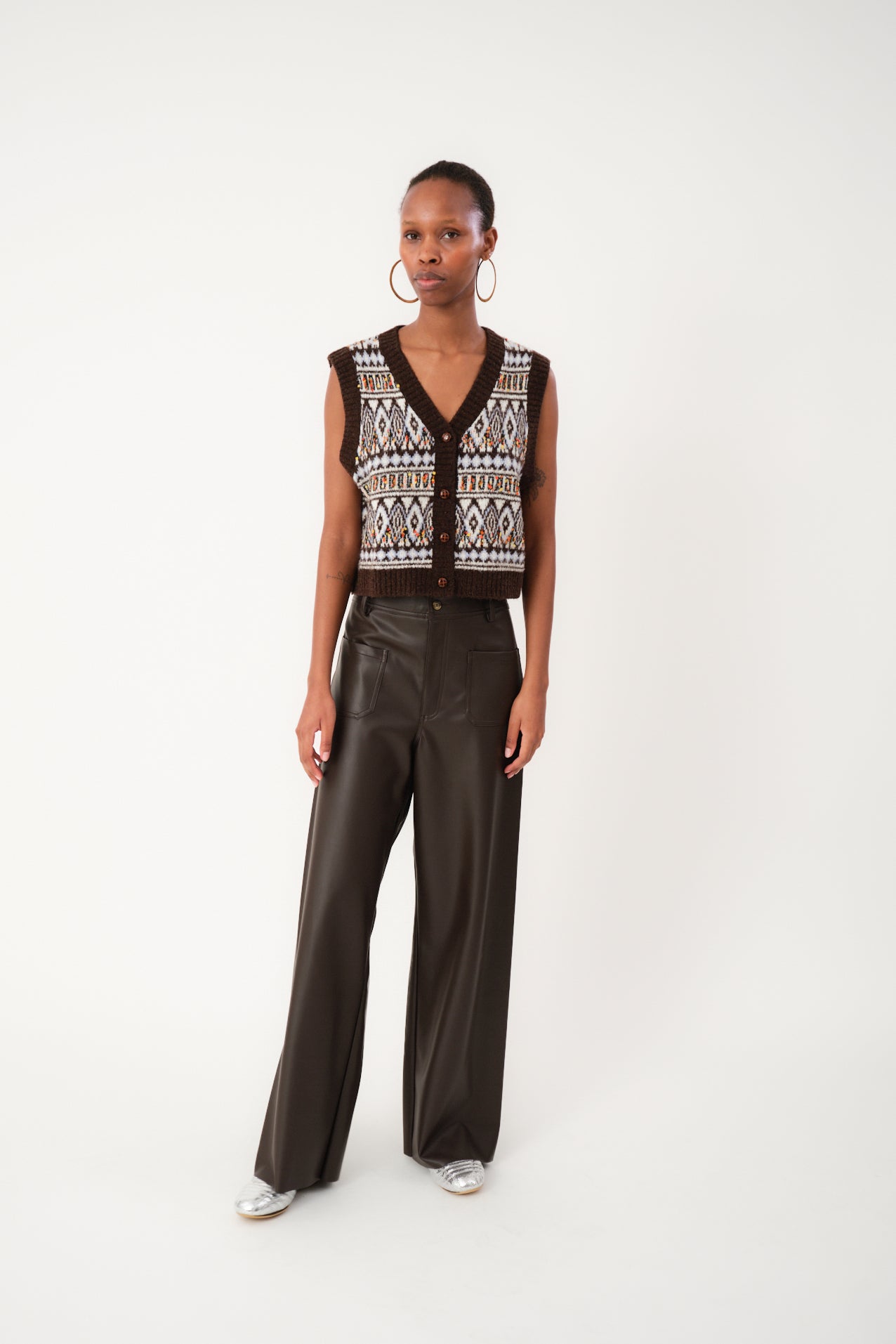 Lollys Laundry FrancescaLL Vest Vest 87 Dark Mokka