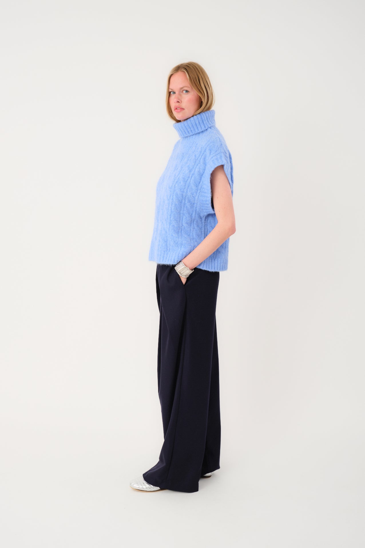 Lollys Laundry FresnoLL Knit Vest Vest 20 Blue