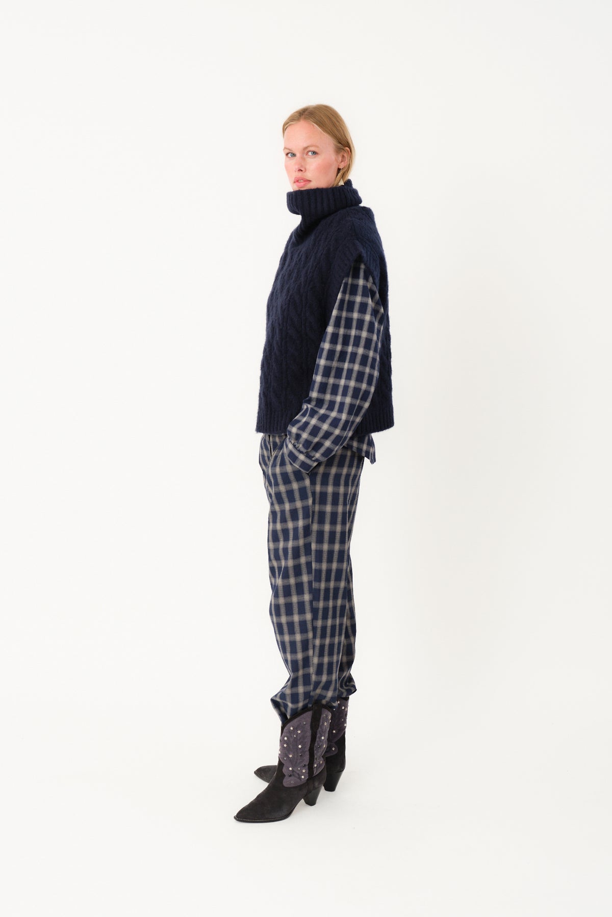FresnoLL Knit Vest - Dark Blue
