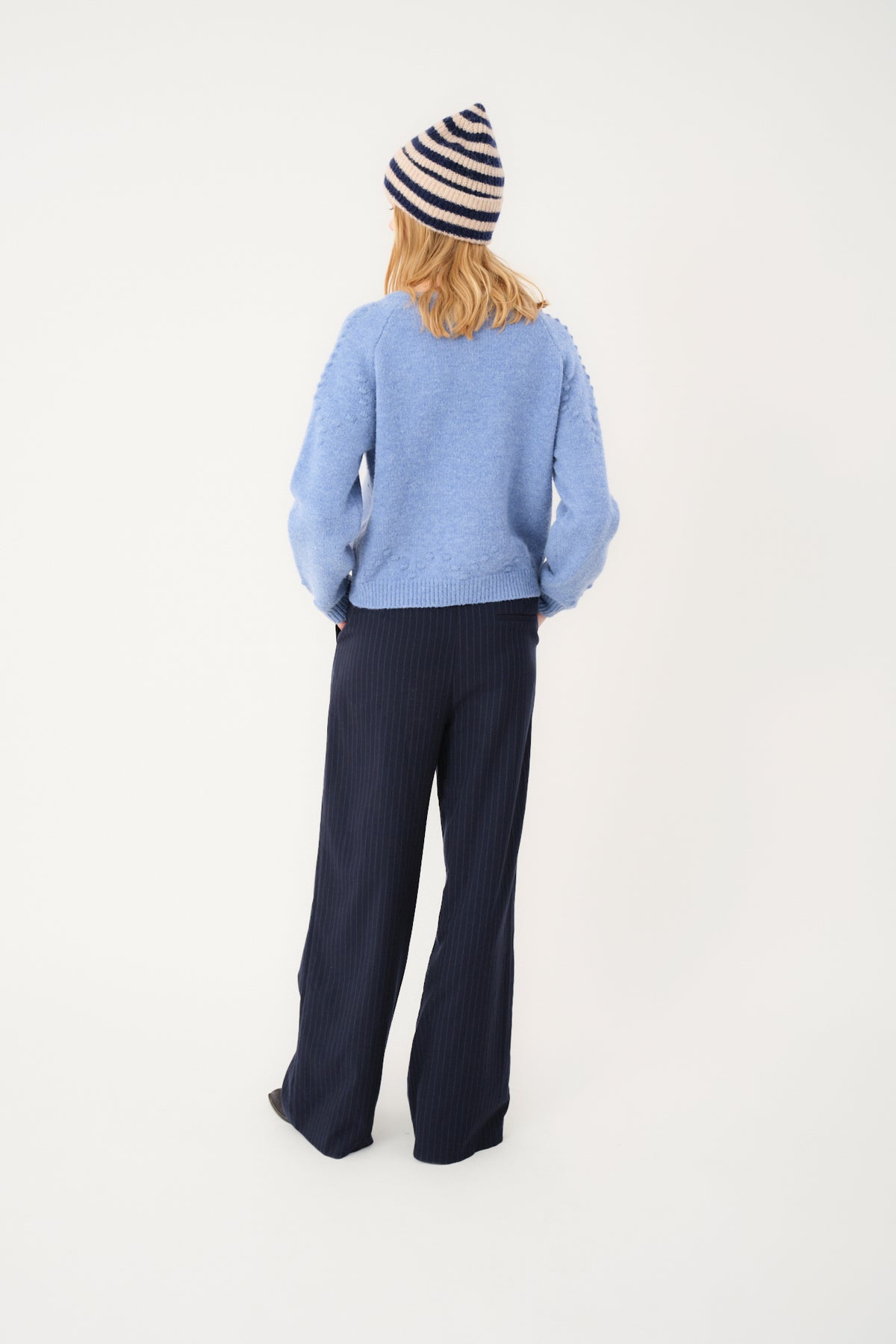 GracelynnLL Knit Cardigan - Blue Melange