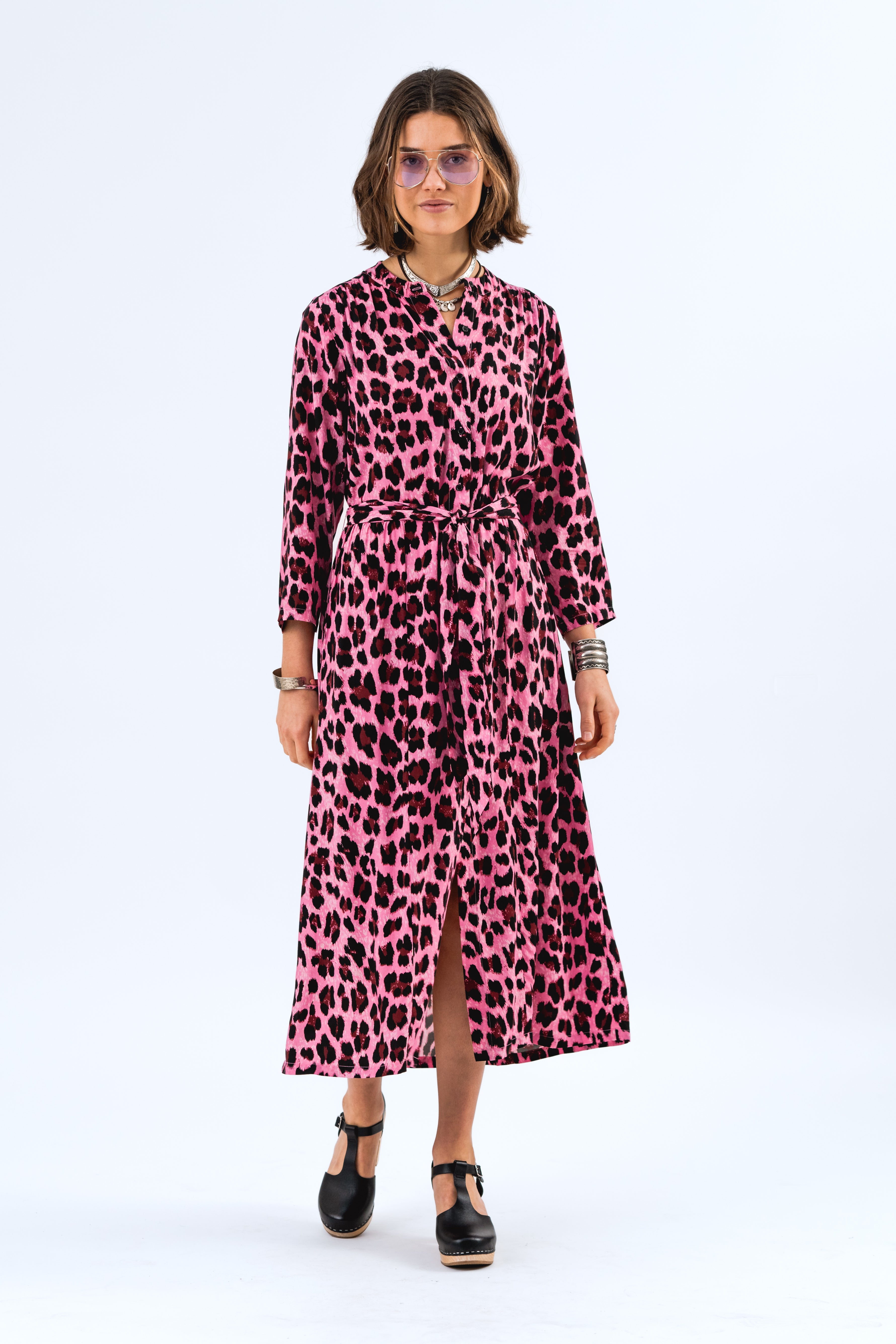 HarperLL Maxi Dress 3/4 - Neon Pink