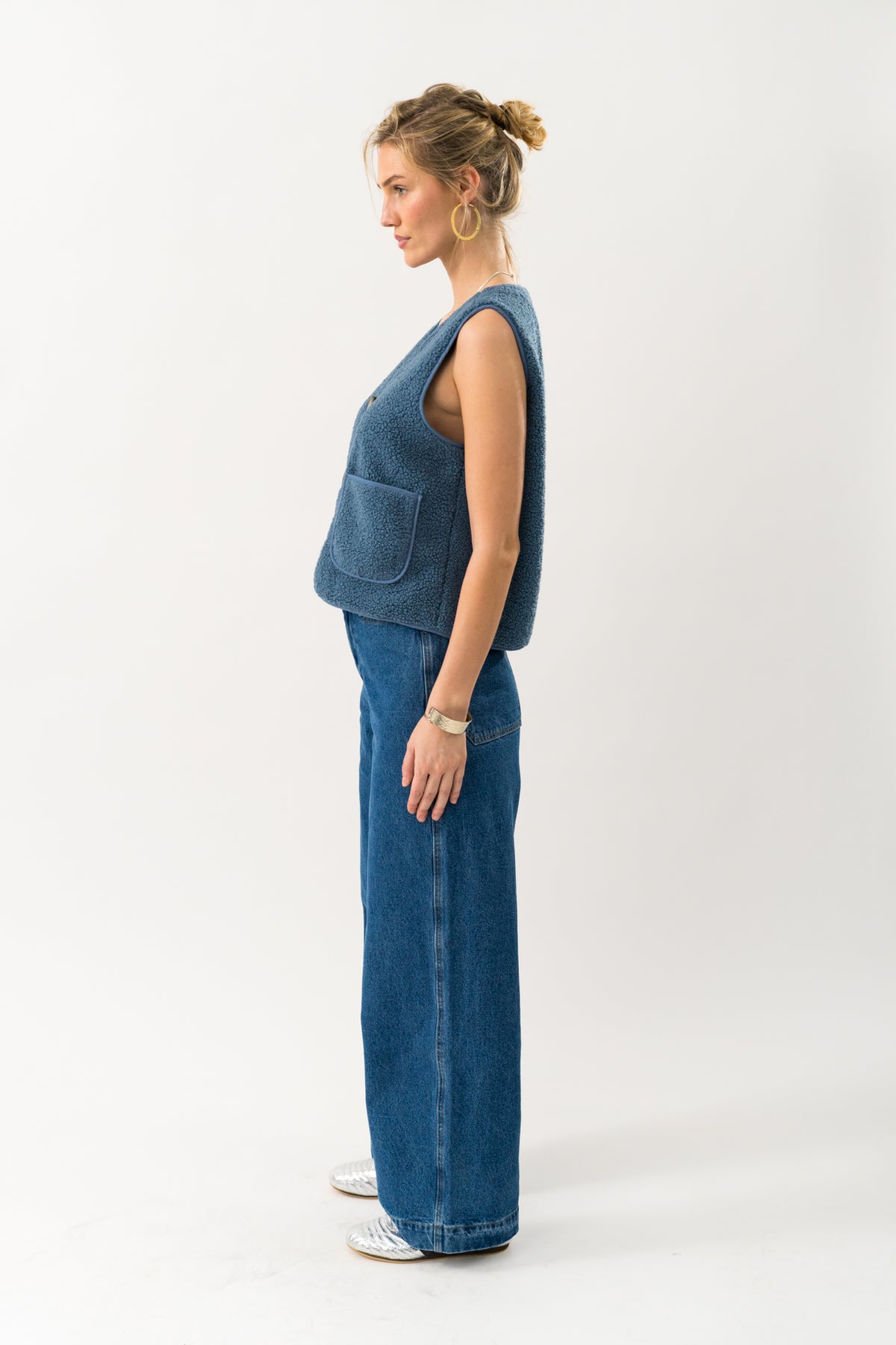 Lollys Laundry HugoLL Vest Vest 29 Dusty Blue