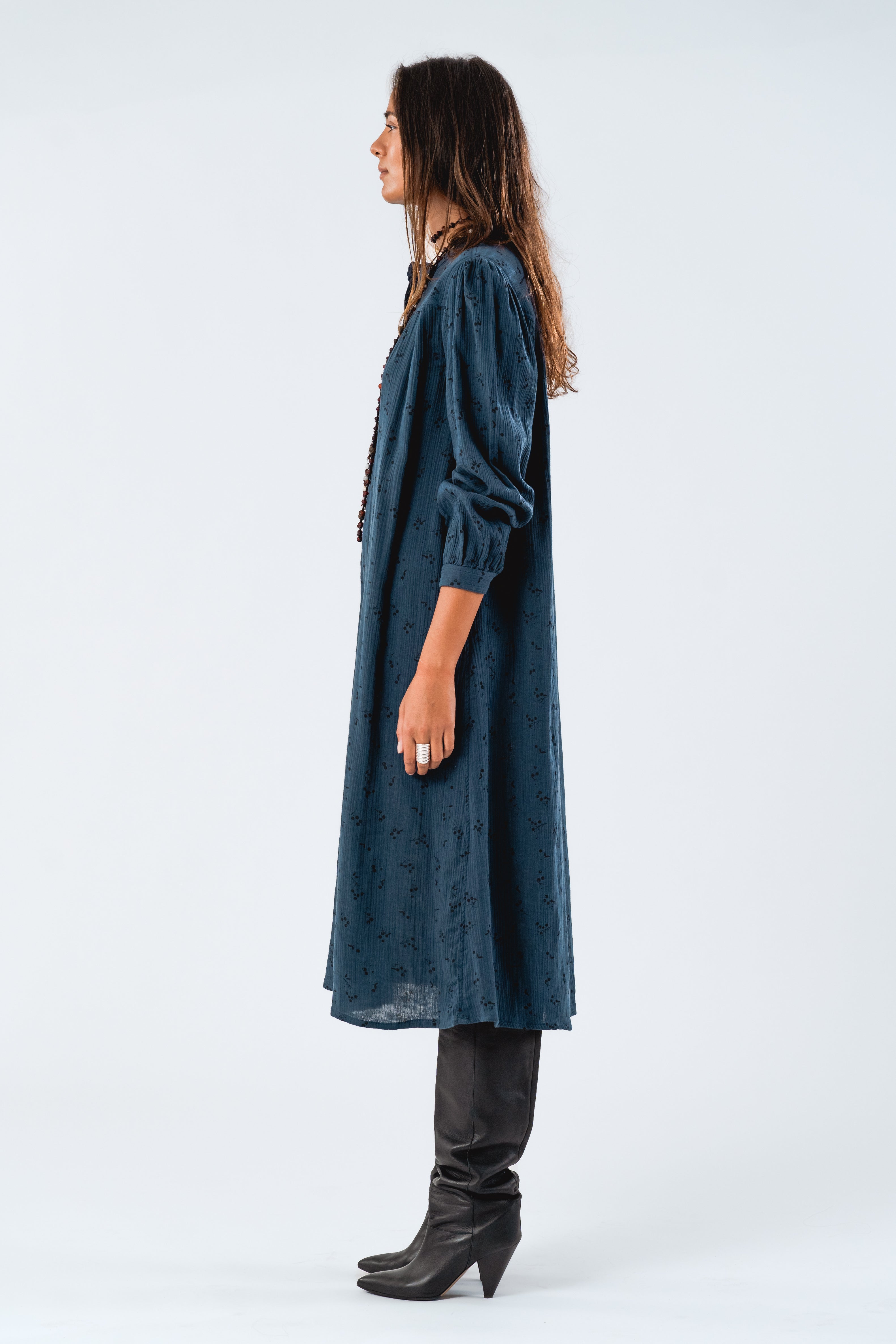 JessLL Midi Dress LS - Dark Blue