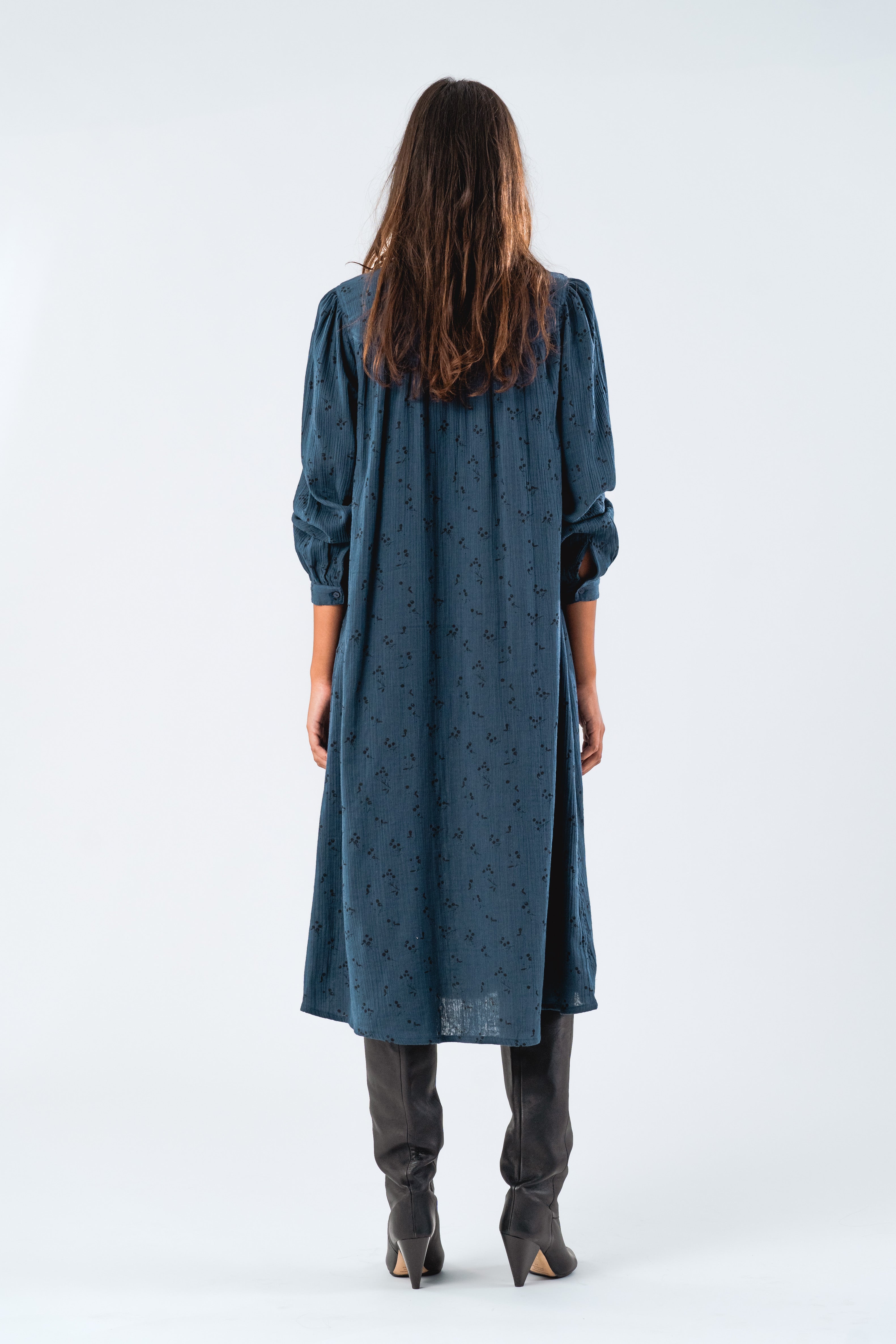 JessLL Midi Dress LS - Dark Blue