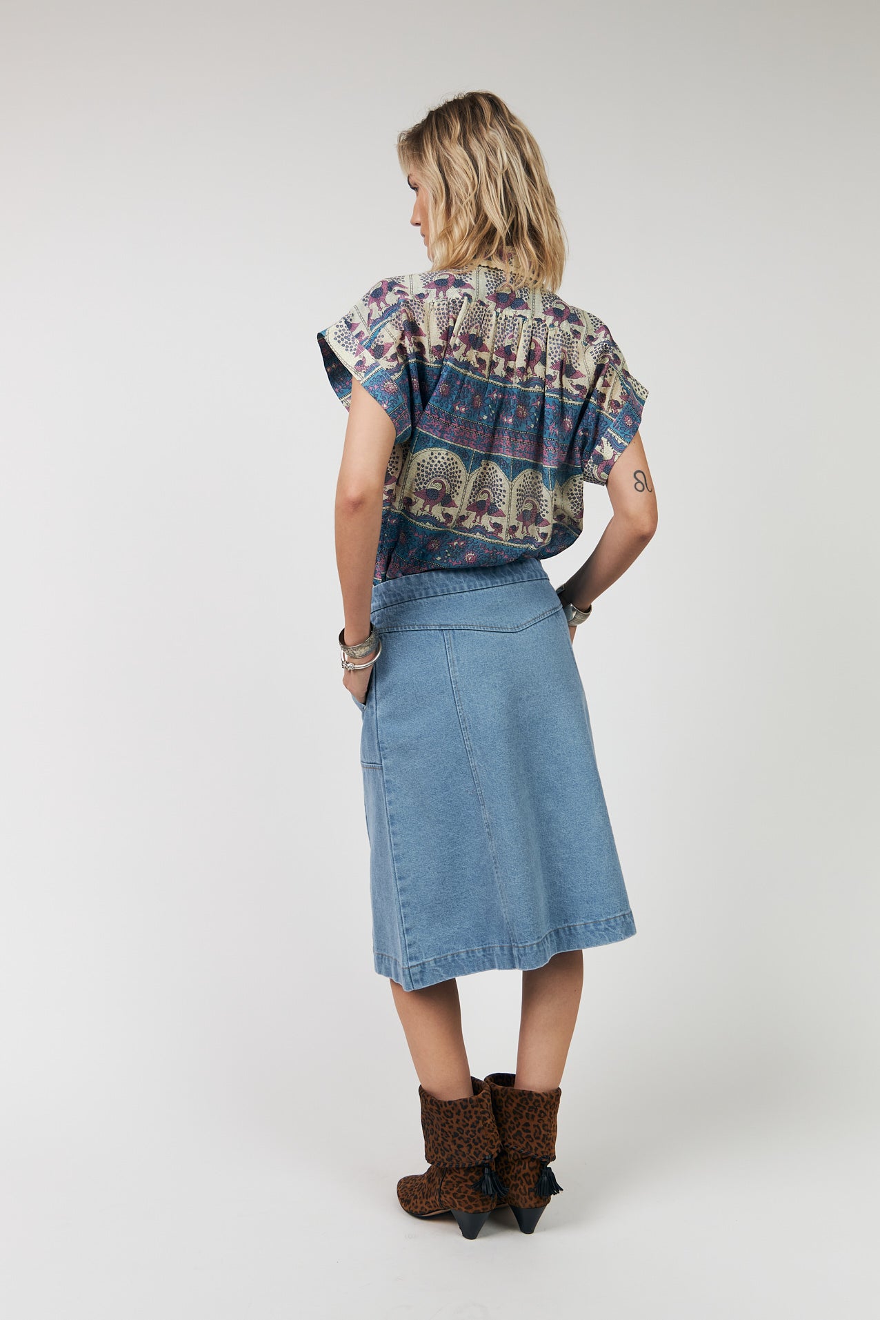 Lollys Laundry KayLL midi Skirt Skirt 100 Washed Denim