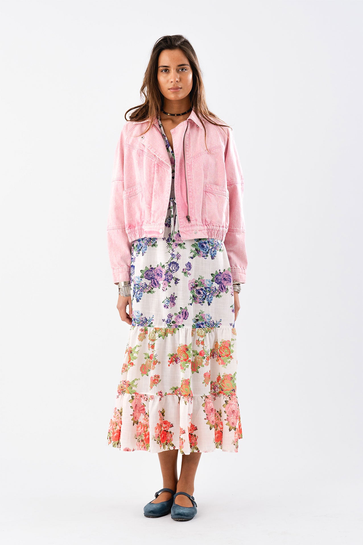 Lollys Laundry KingstonLL Denim Jacket LS Jacket 51 Pink