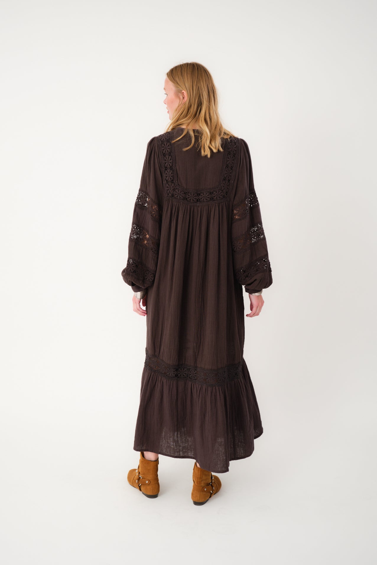 Lollys Laundry LatourLL Lace Maxi Dress Dress 87 Dark Mokka