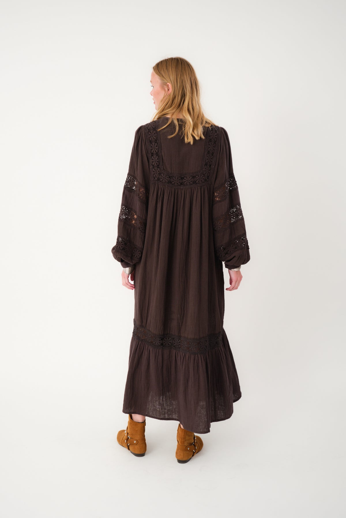 Lollys Laundry LatourLL Lace Maxi Dress Dress 87 Dark Mokka