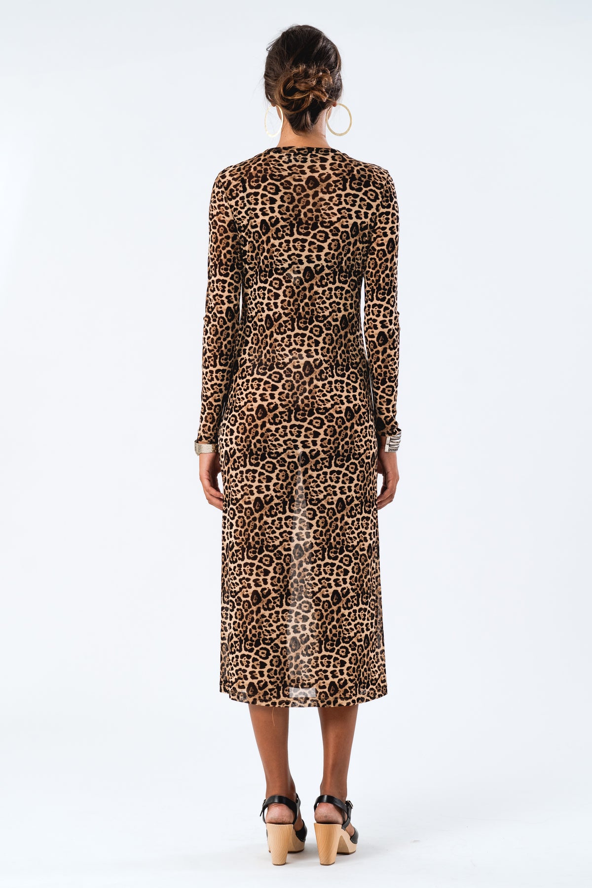LoganLL Maxi Dress LS - Leopard Print