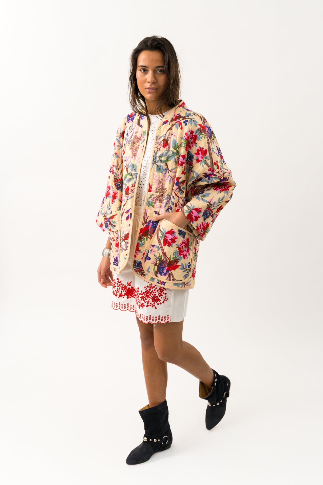 Lollys Laundry LuluLL Jacket 3/4 Kimono 74 Flower Print