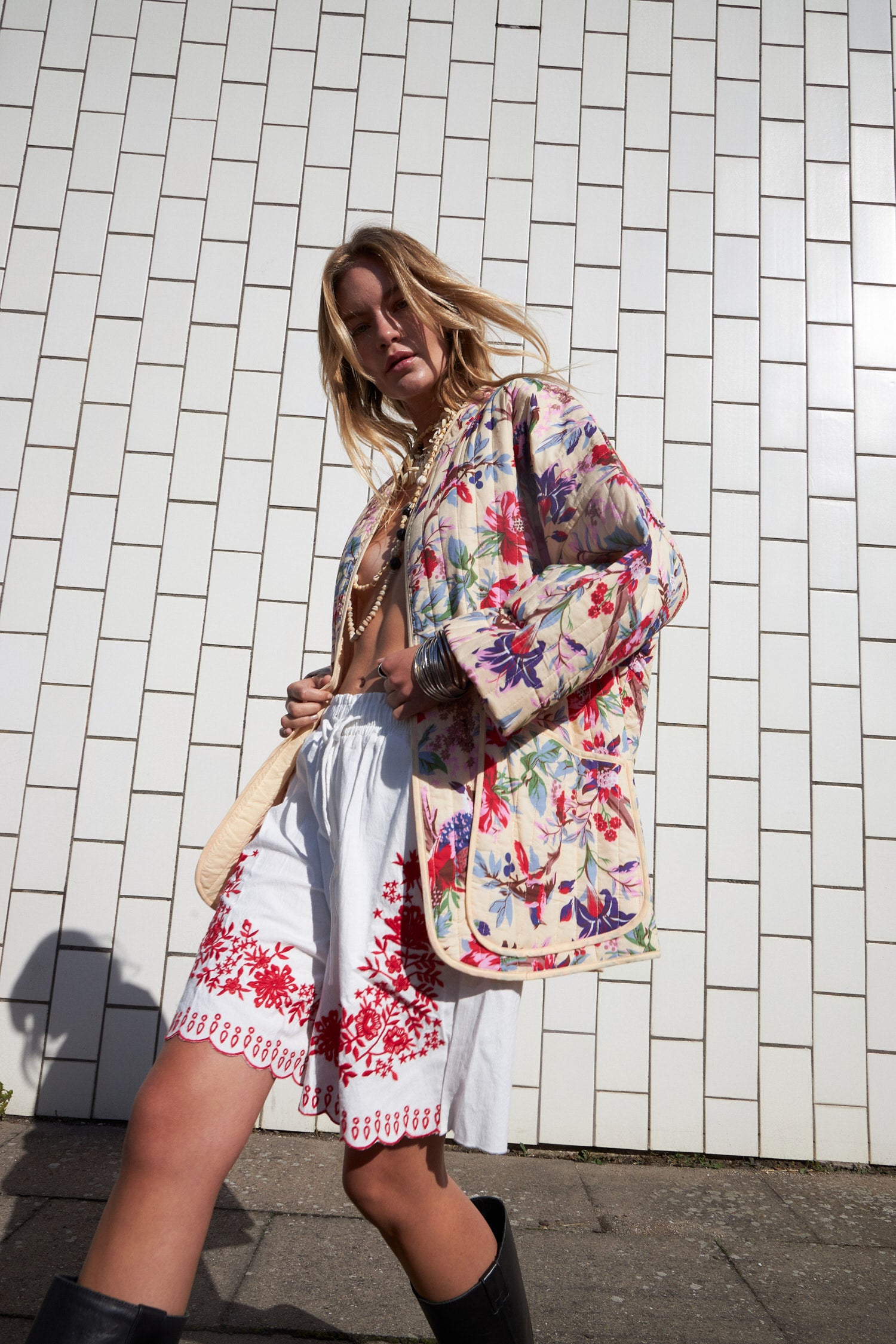 Lollys Laundry LuluLL Jacket 3/4 Kimono 74 Flower Print