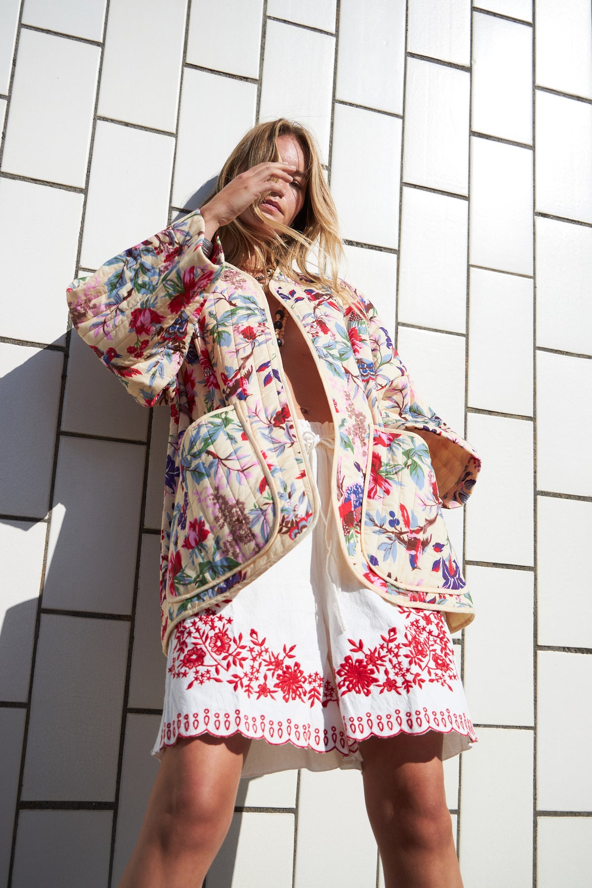 Lollys Laundry LuluLL Jacket 3/4 Kimono 74 Flower Print