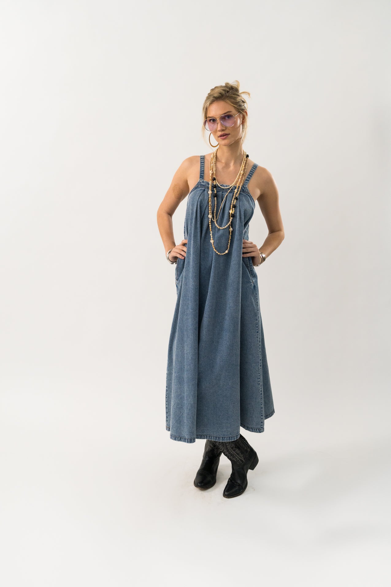 LungoLL Maxi Dress - Washed Denim