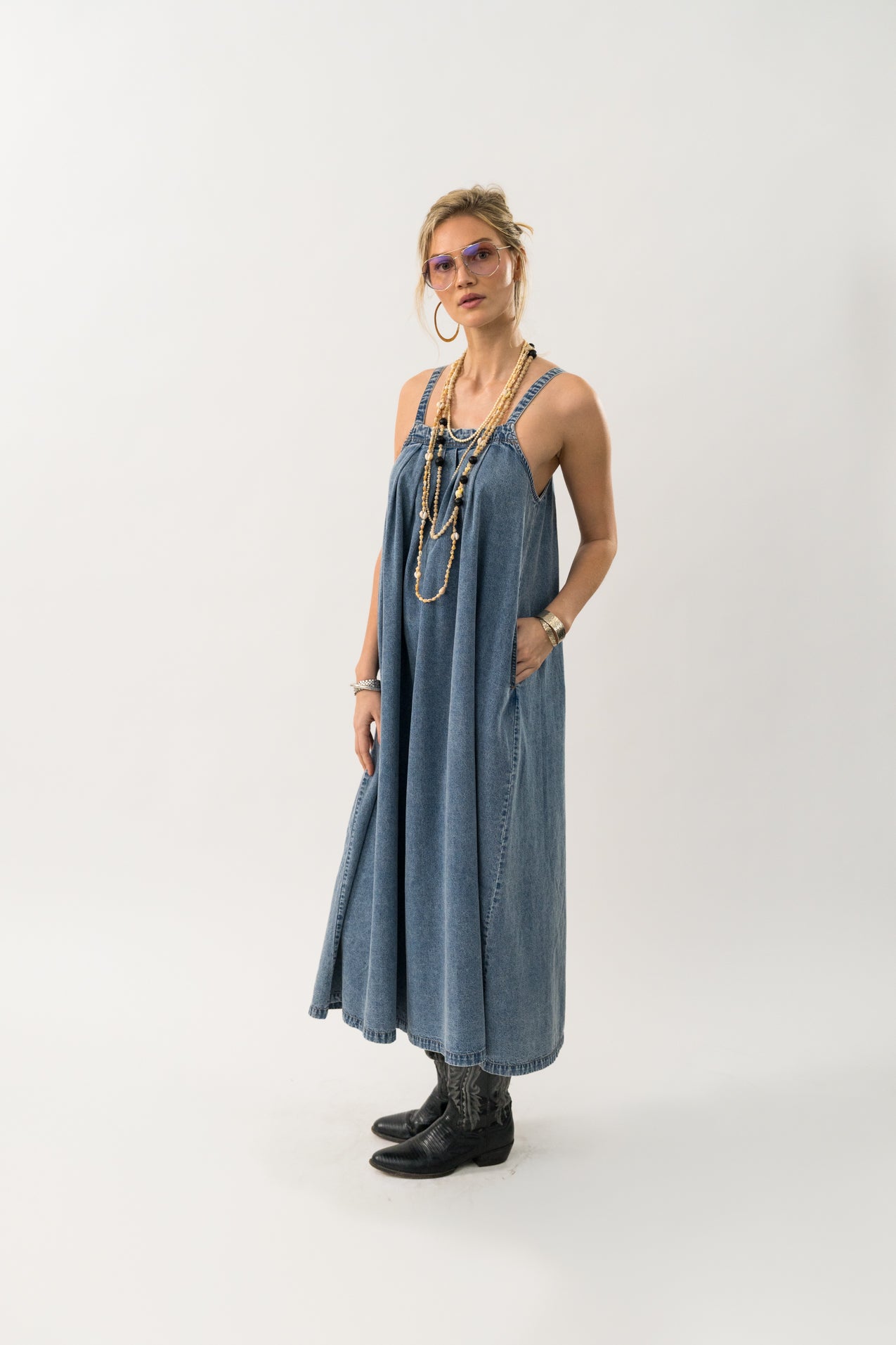 LungoLL Maxi Dress - Washed Denim