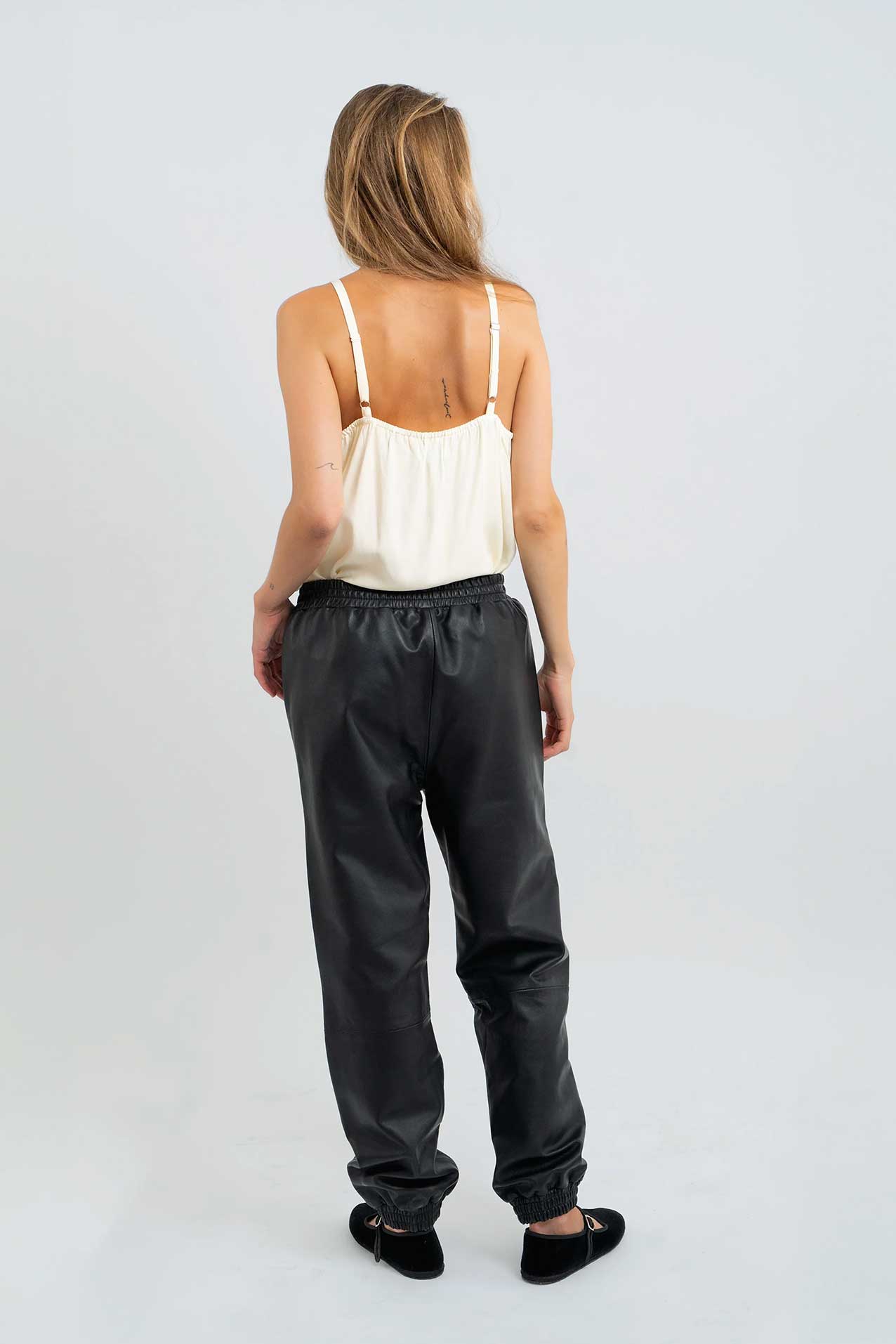 Mona Leather Pants - Black