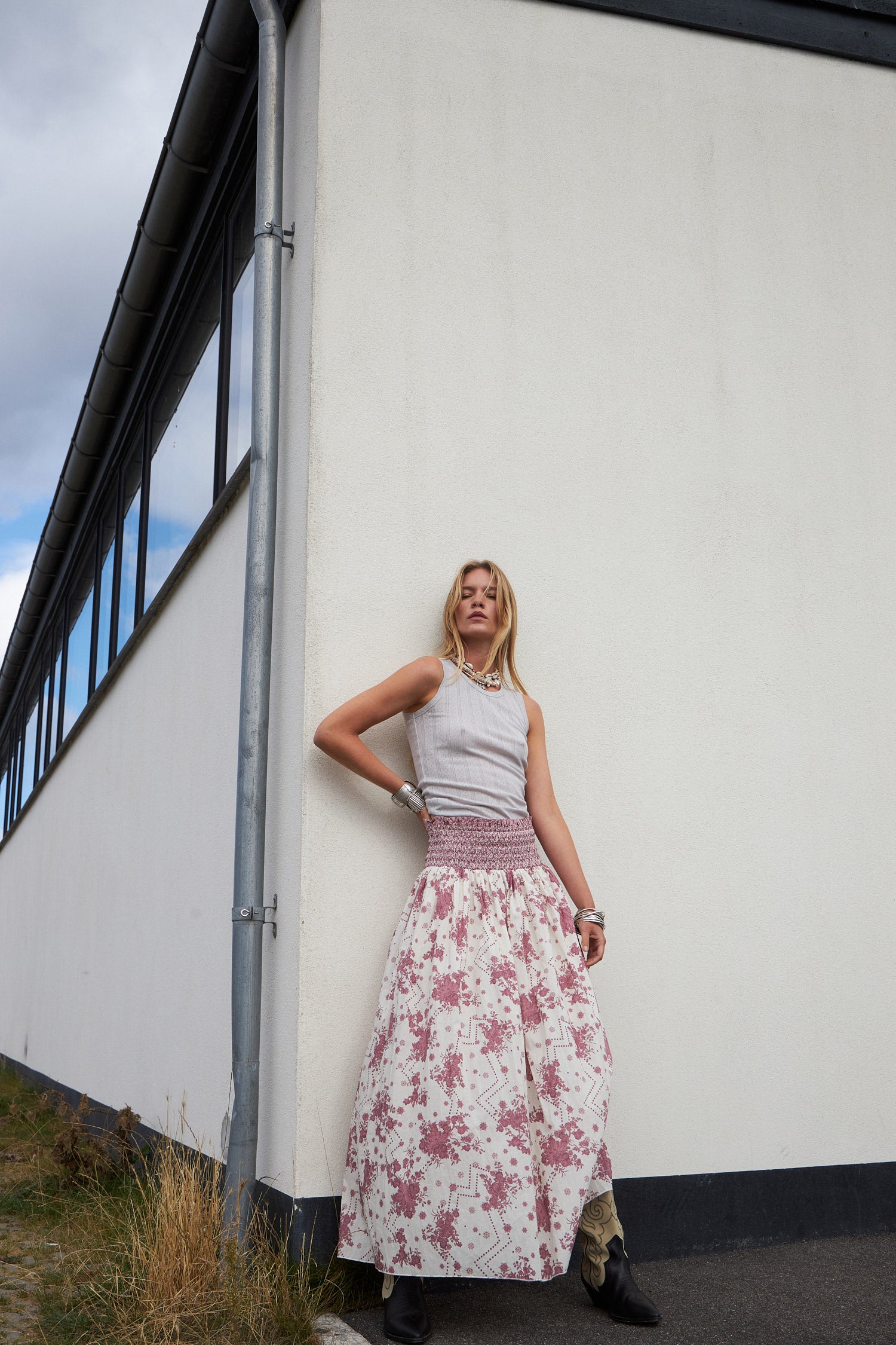 MyraLL Maxi Skirt - Flower Print