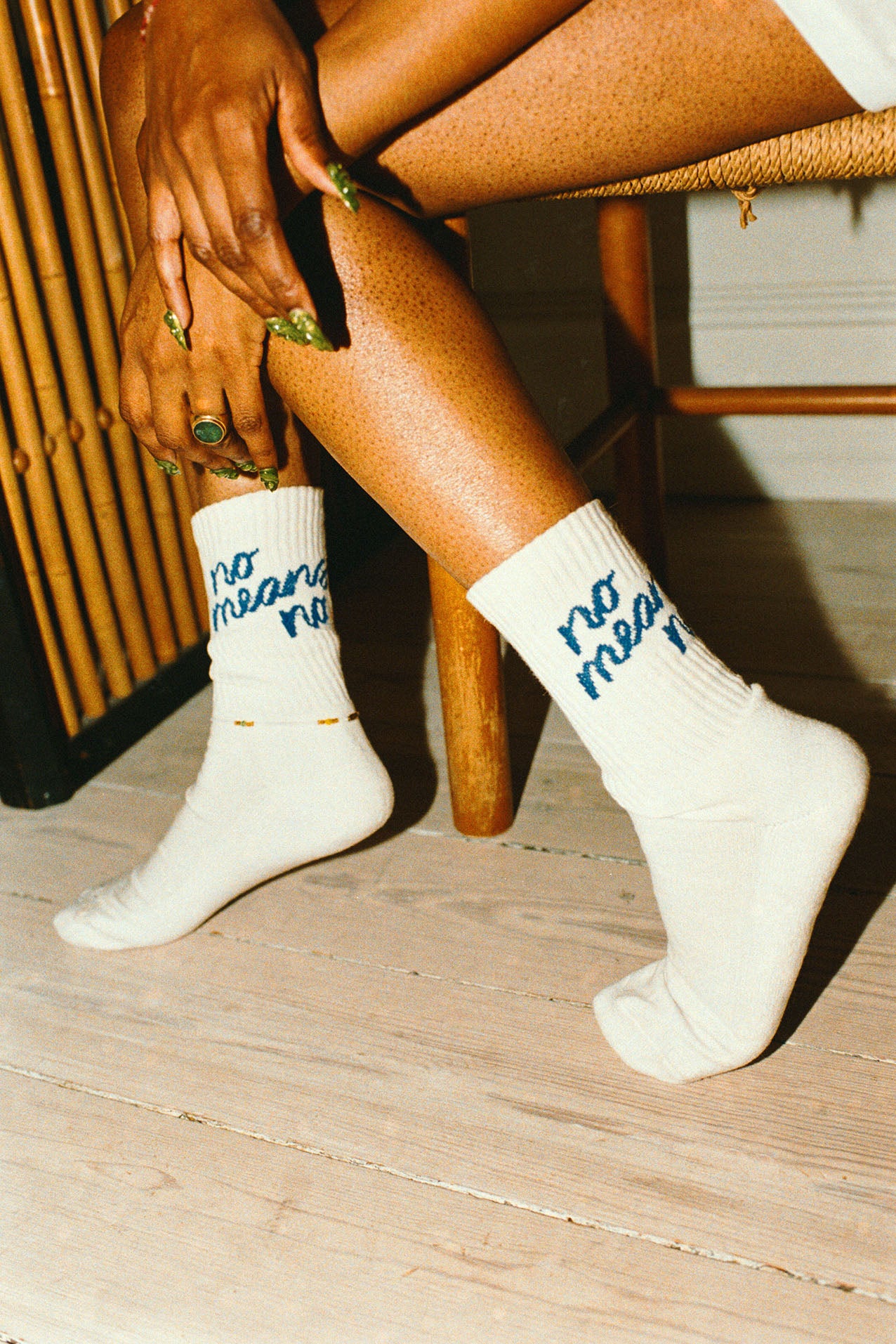 NoMeansNoLL Socks - Neon Blue