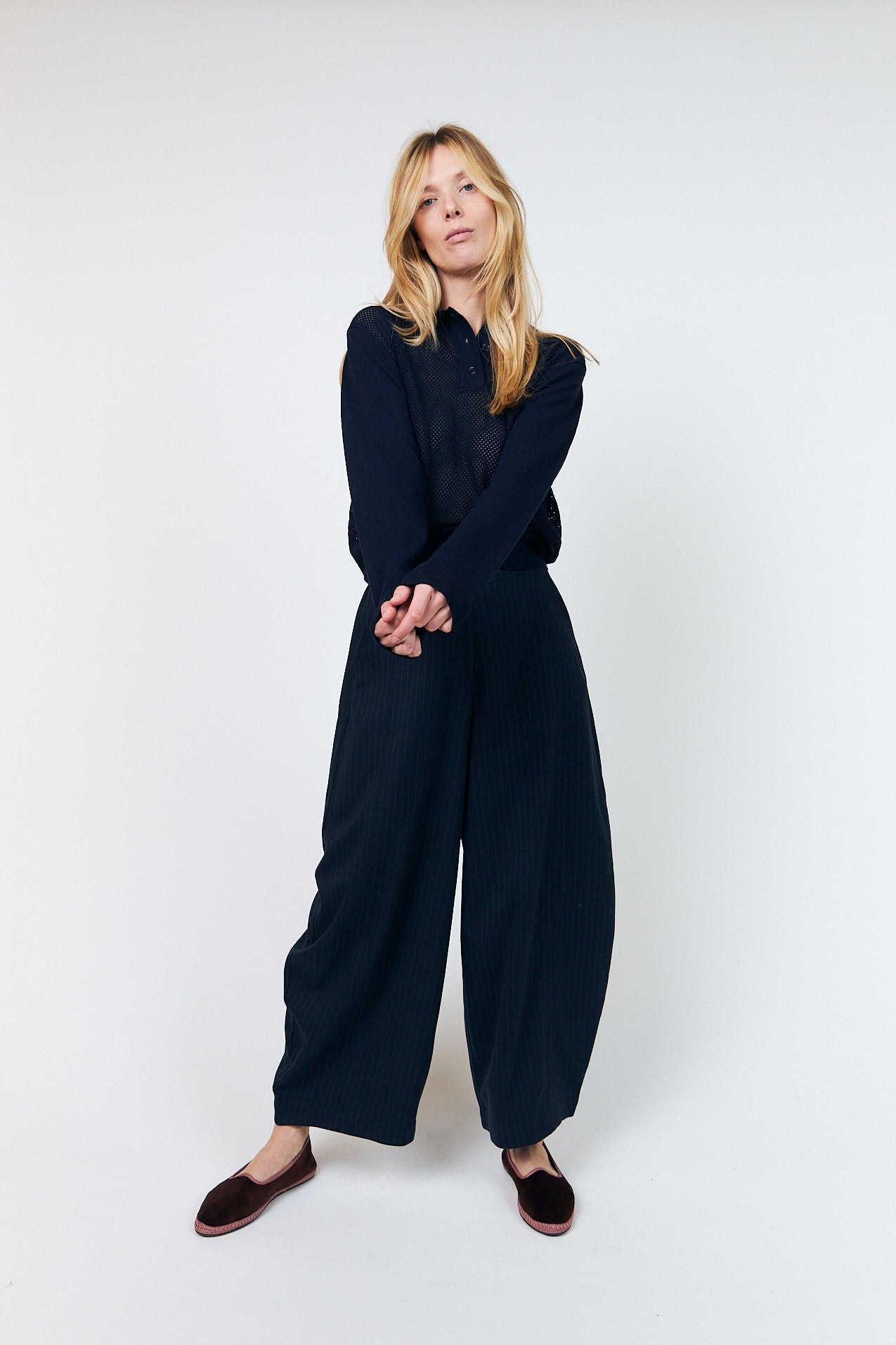 Lollys Laundry OpalLL Polo Knit Jumper 23 Dark Blue