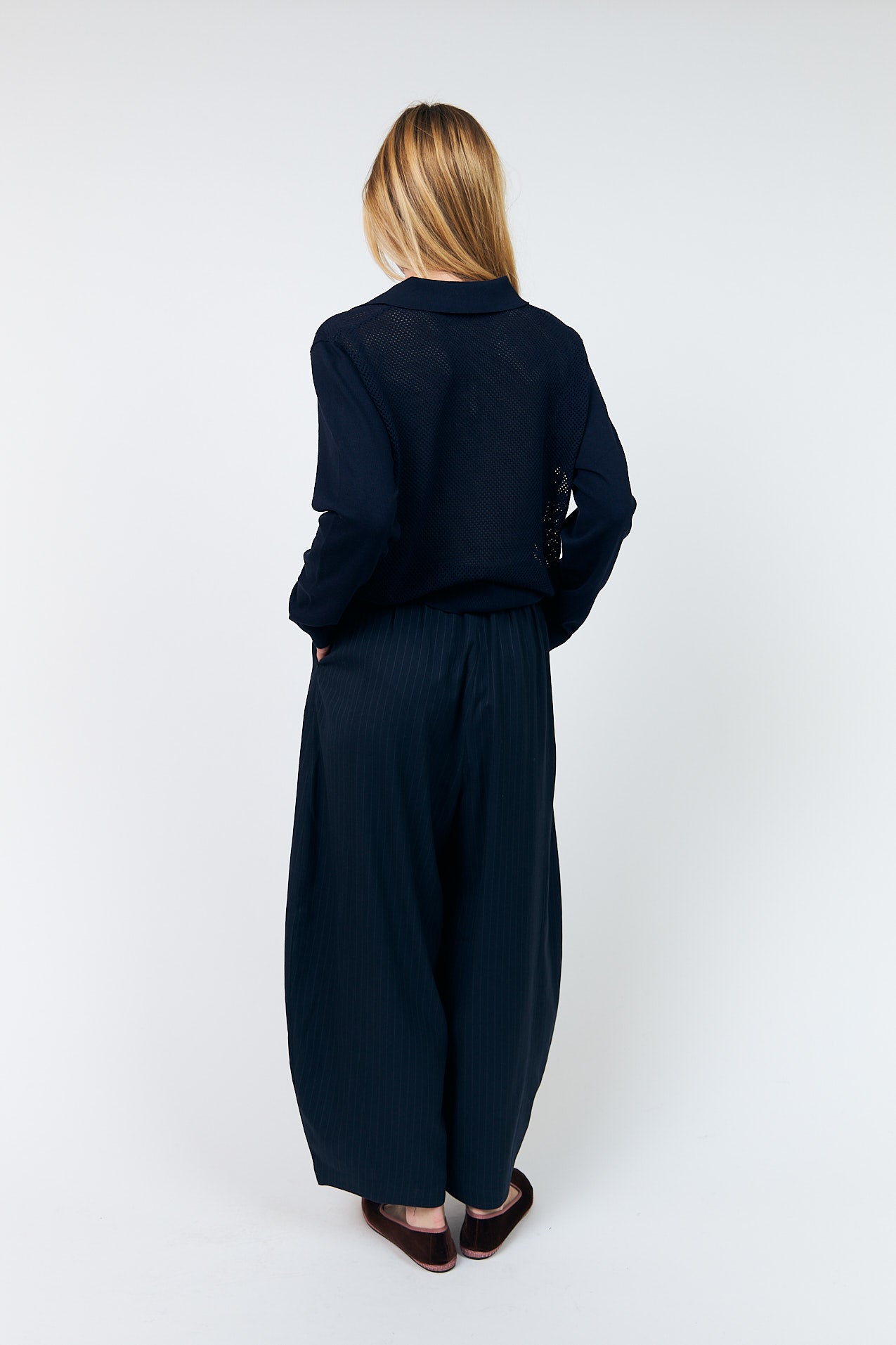 Lollys Laundry OpalLL Polo Knit Jumper 23 Dark Blue