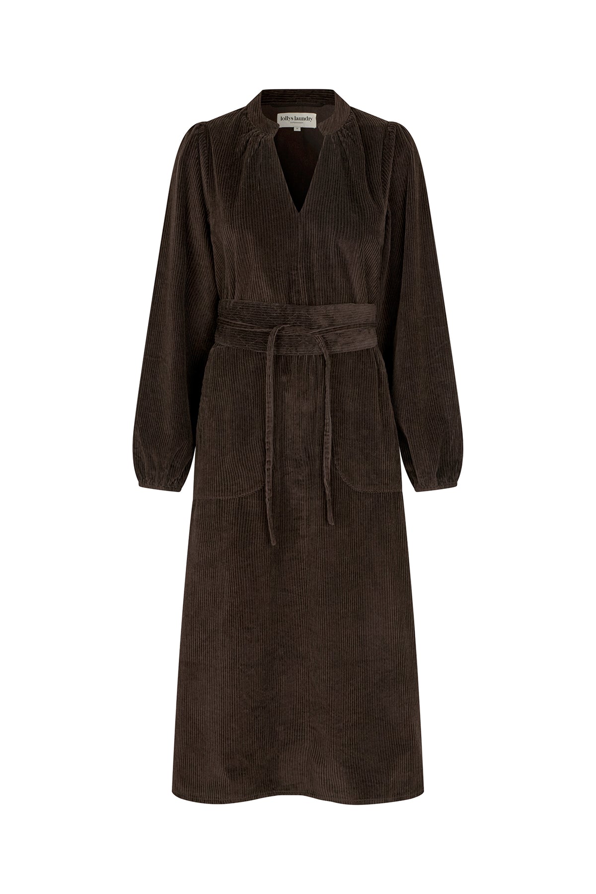 Lollys Laundry ParisLL Midi Dress LS Clothes 87 Dark Mokka