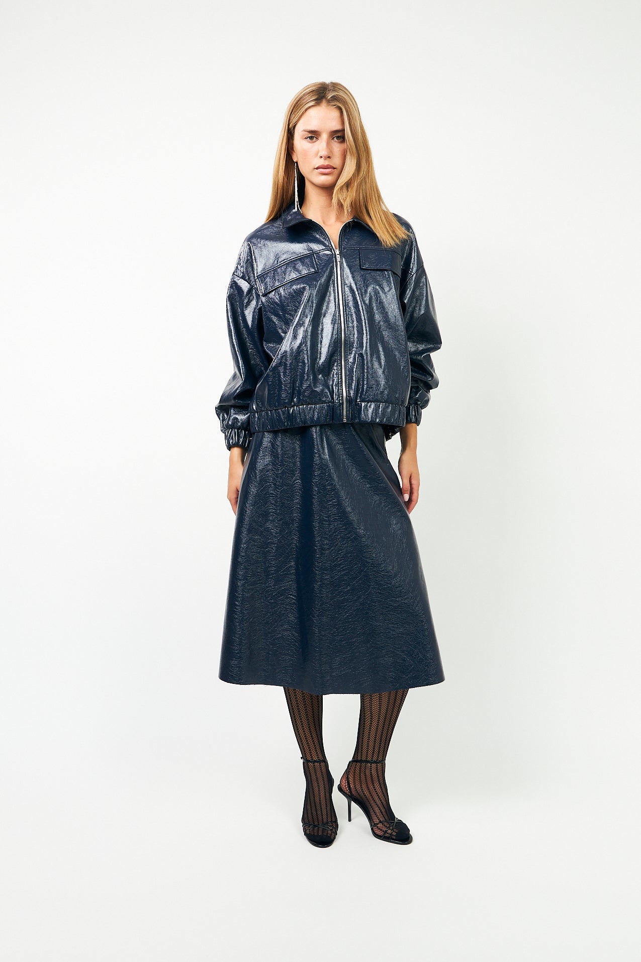 Lollys Laundry RoLL Midi Skirt Skirt 23 Dark Blue