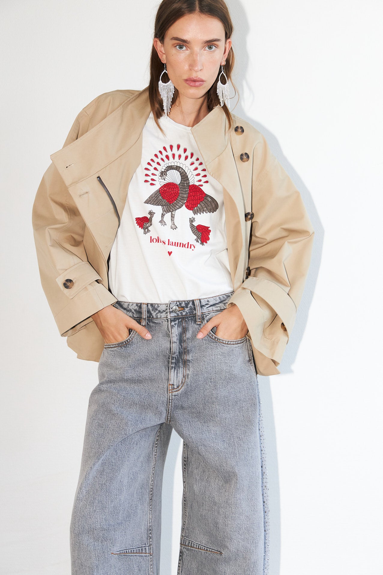 Lollys Laundry RomaLL T-Shirt Peacock T-shirt 01 White