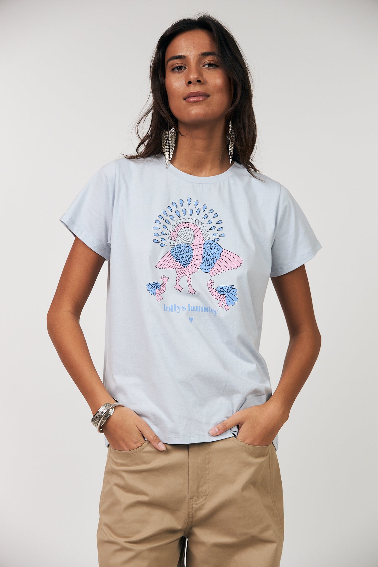 Lollys Laundry RomaLL T-Shirt Peacock T-shirt 22 Light Blue
