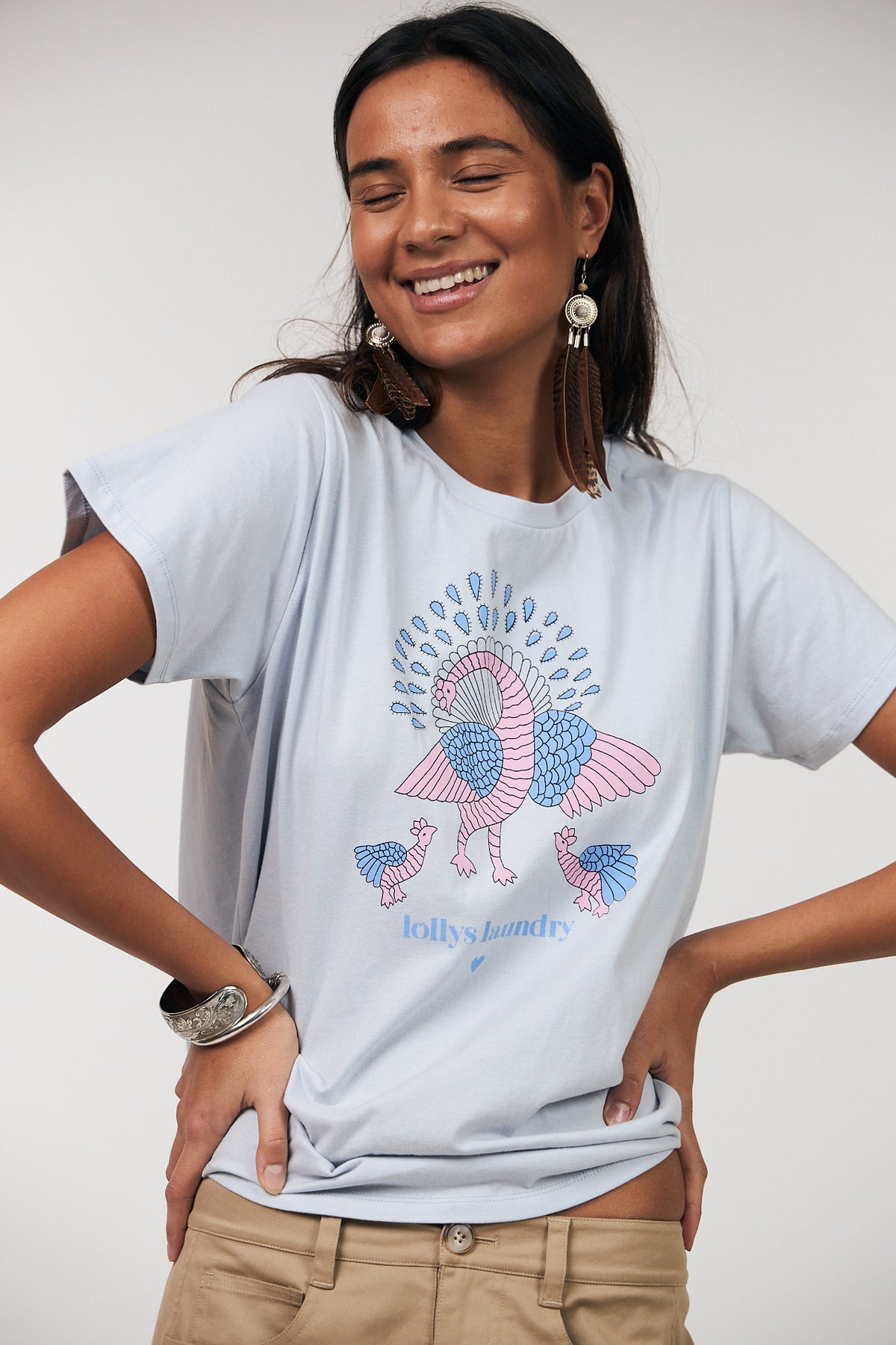 RomaLL T-Shirt Peacock - Light Blue
