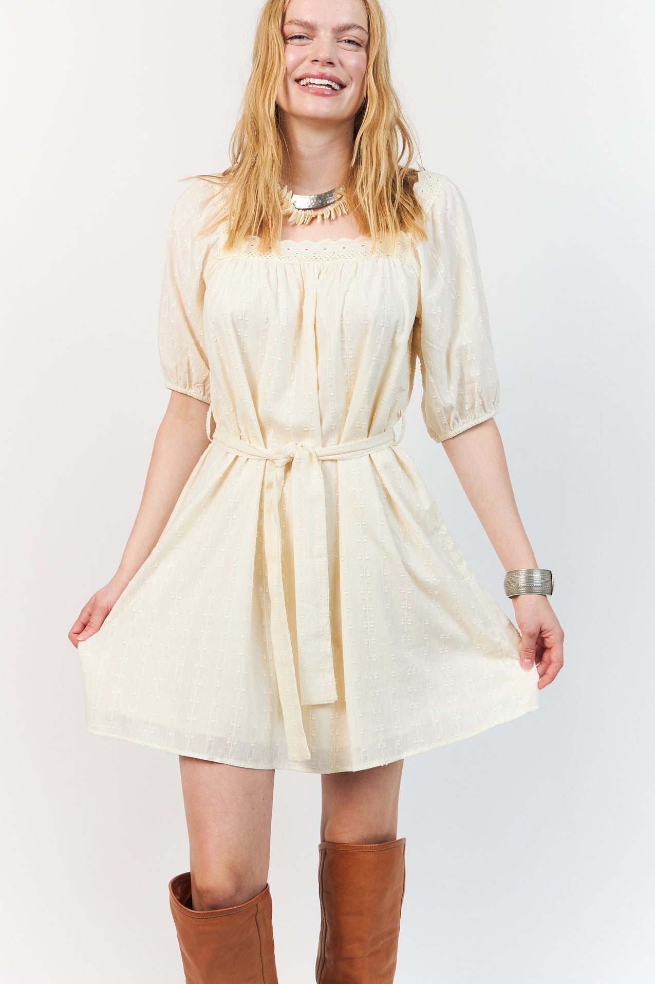 Lollys Laundry SasharLL Short Dress Dress 02 Creme